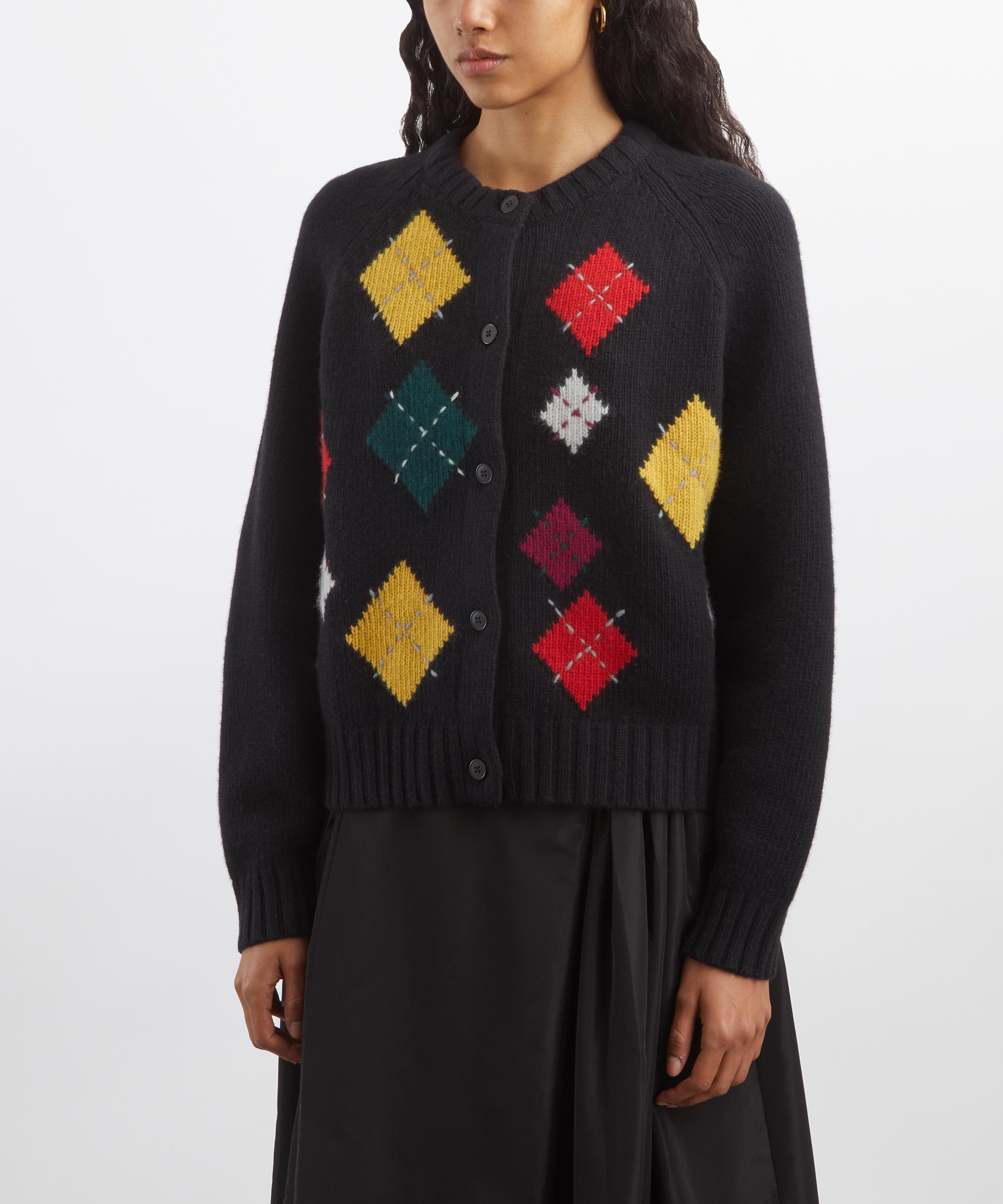 YMC - Black Atomic Argyle Cardigan image number 2