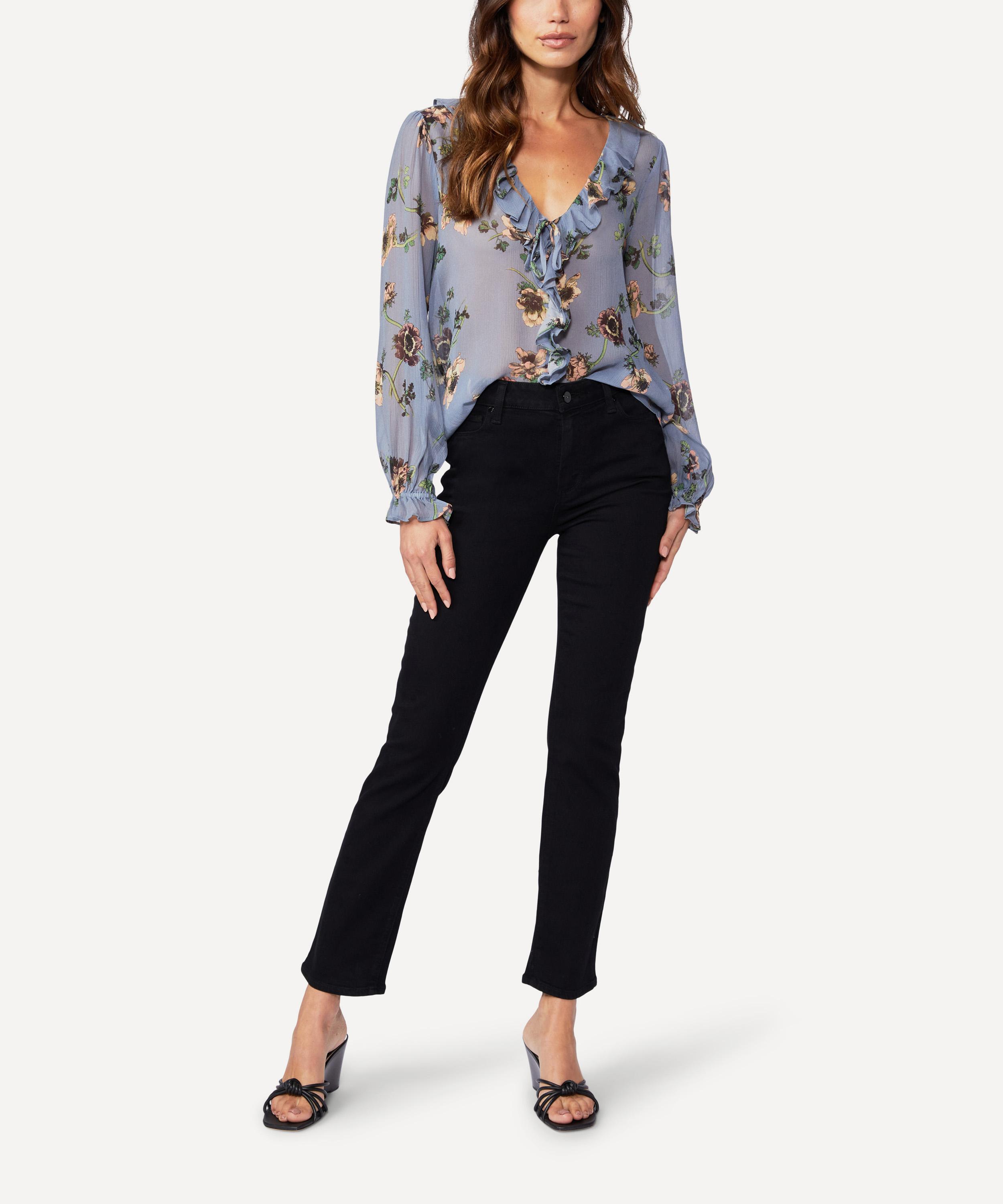 Paige - Cindy Straight Jeans in Black Shadow image number 1