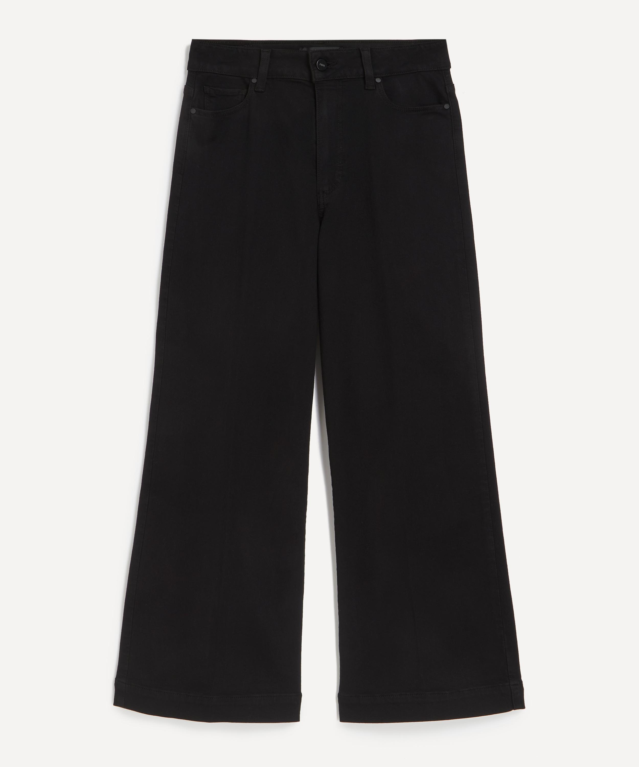 Paige - Anessa Wide-Leg Jeans in Black Shadow