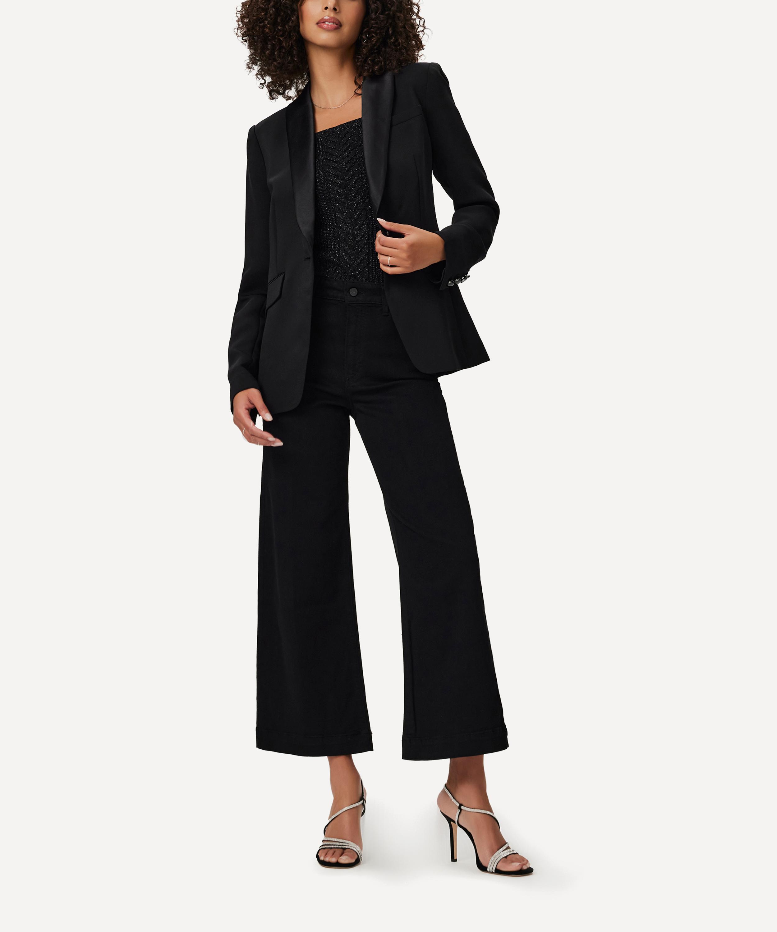 Paige - Anessa Wide-Leg Jeans in Black Shadow image number 1