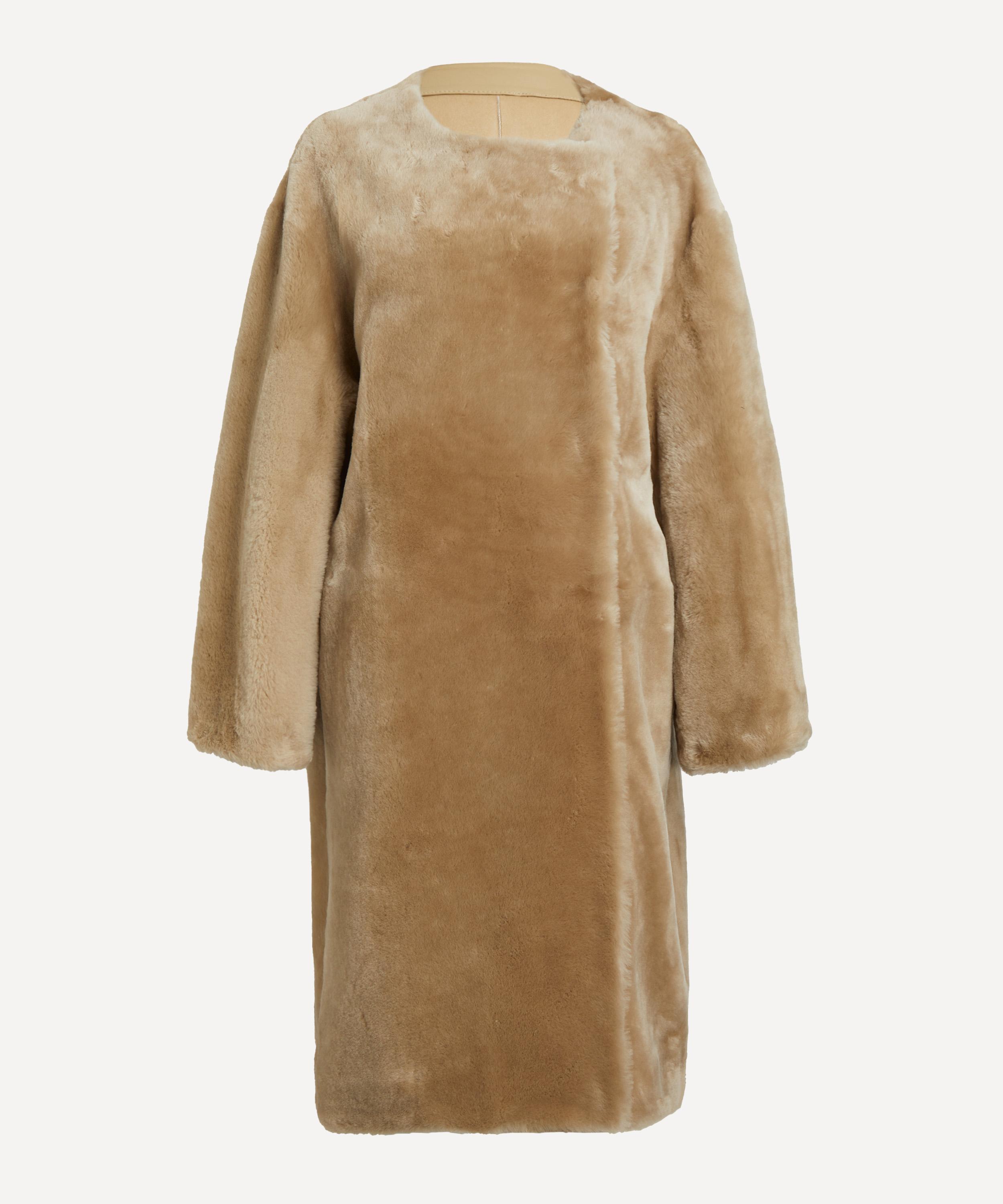 Toteme - Collarless Shearling Coat