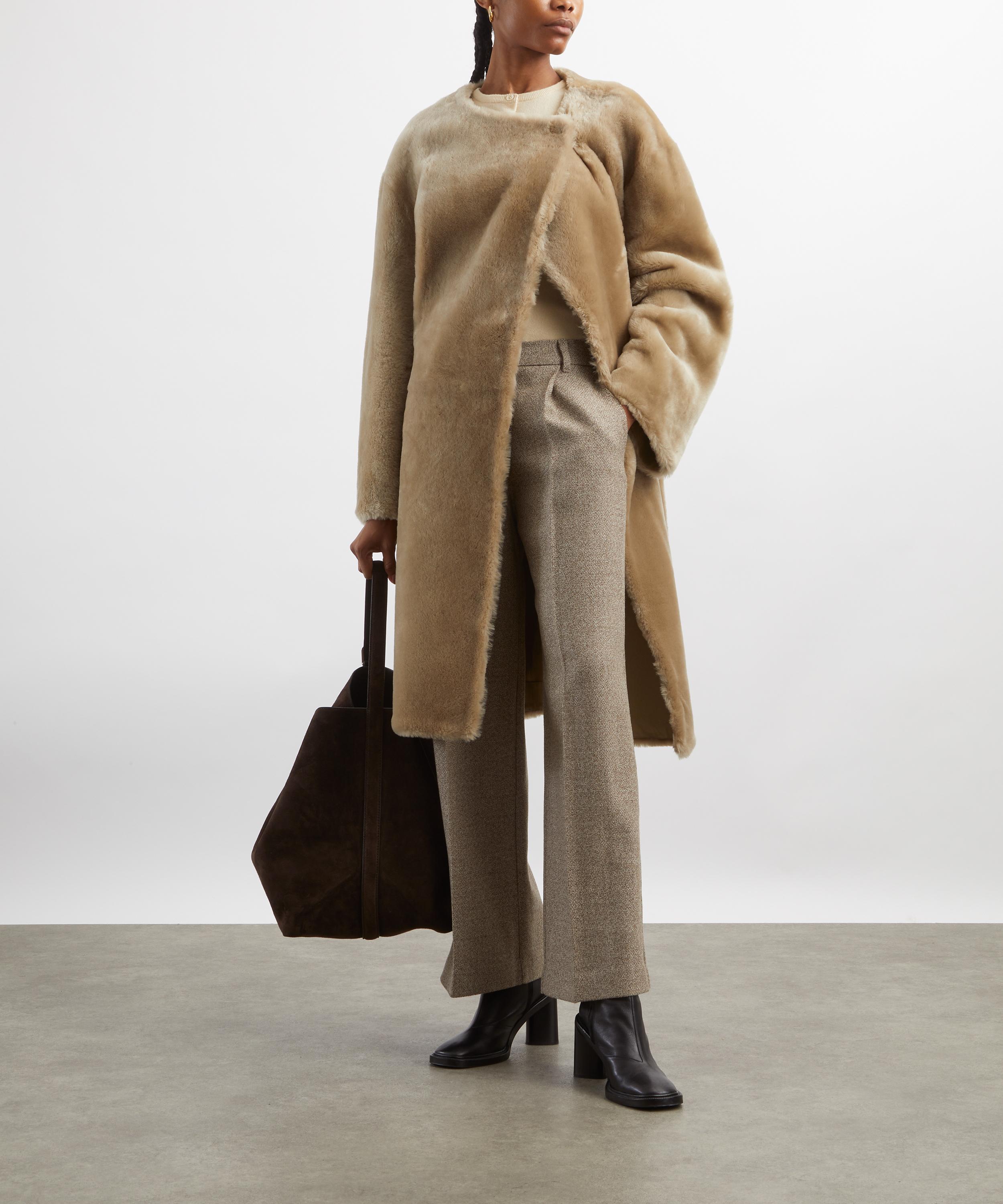 Toteme - Collarless Shearling Coat image number 1