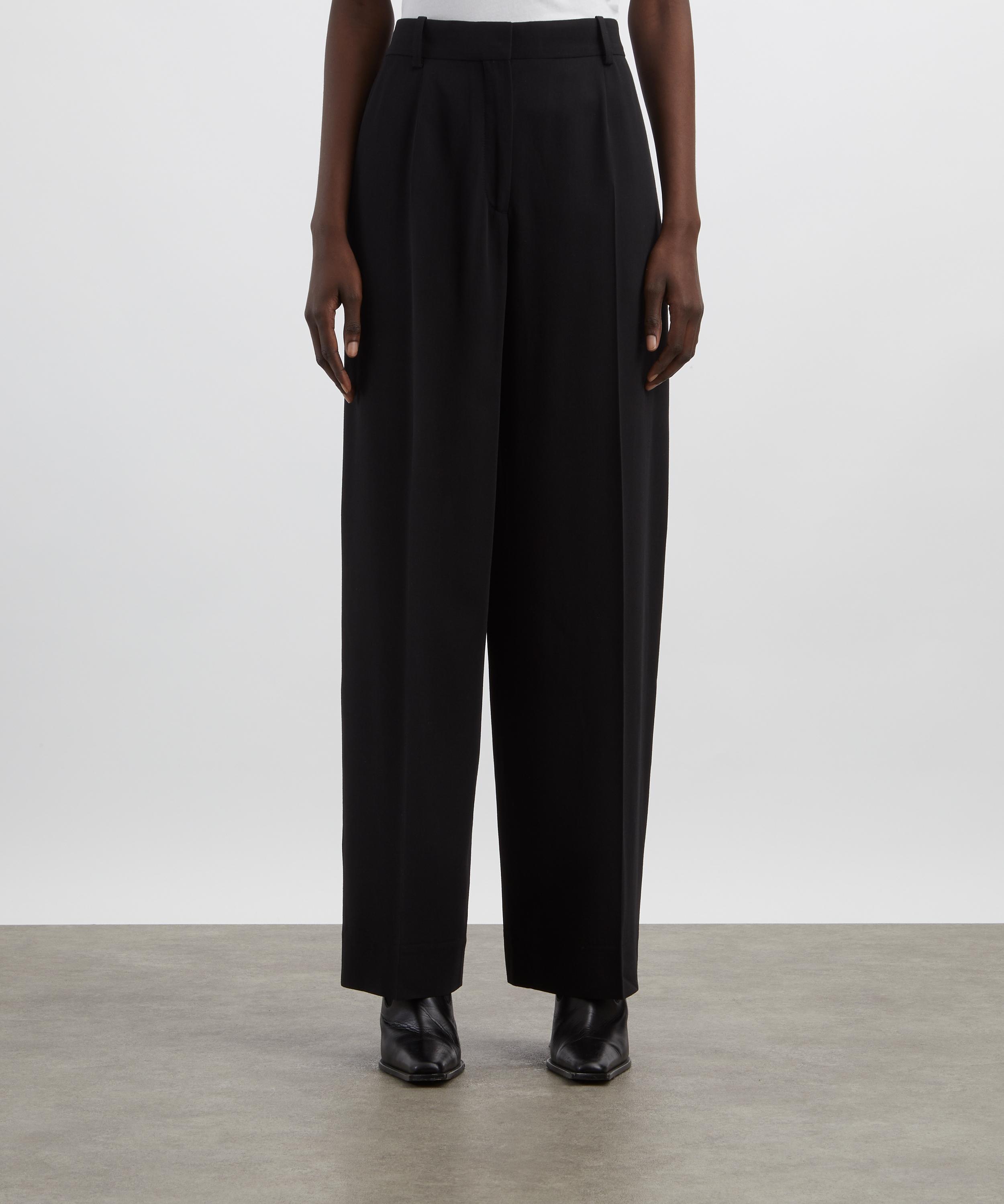 Toteme - Black Wide Fluid Trousers image number 2