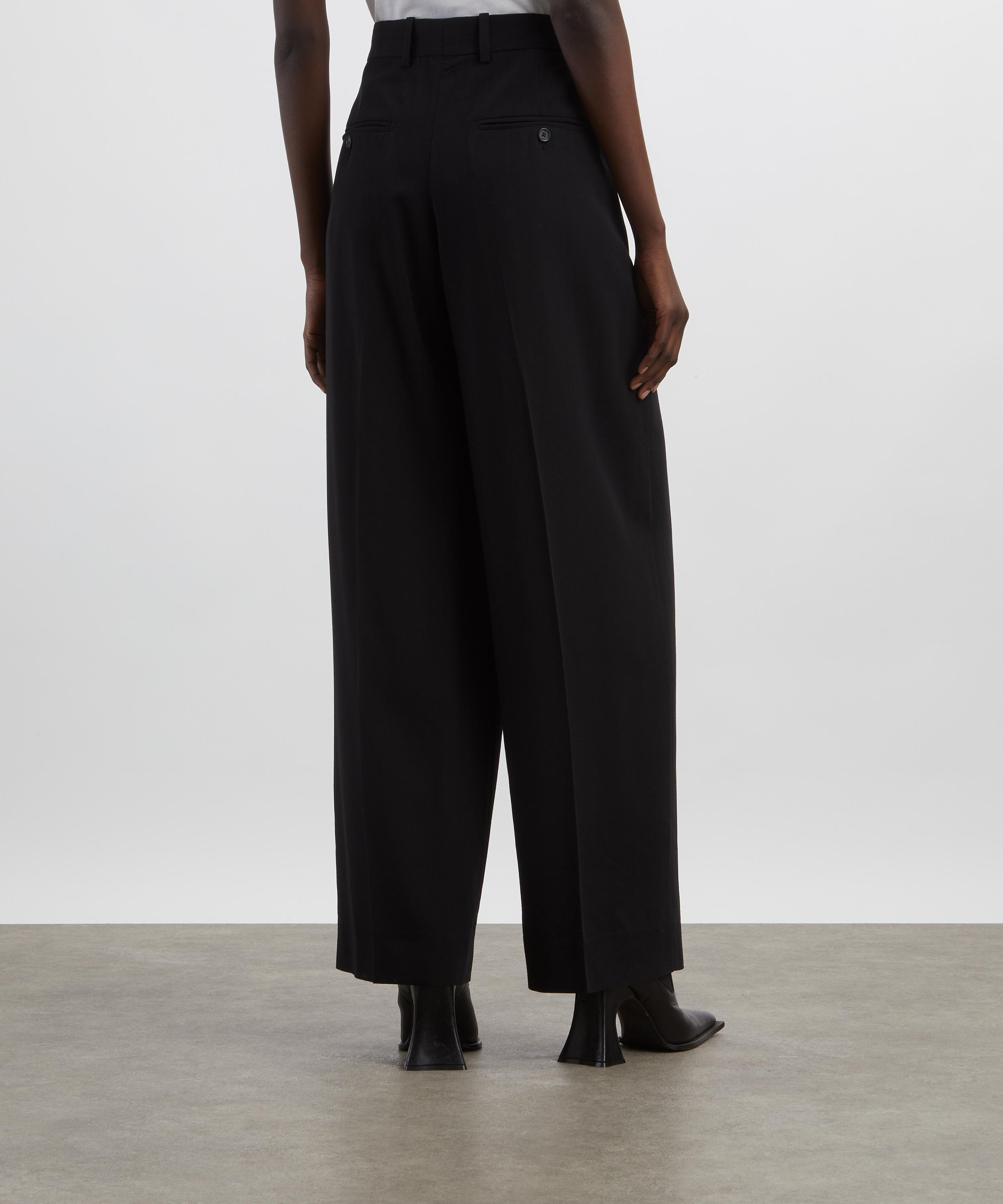 Toteme - Black Wide Fluid Trousers image number 3