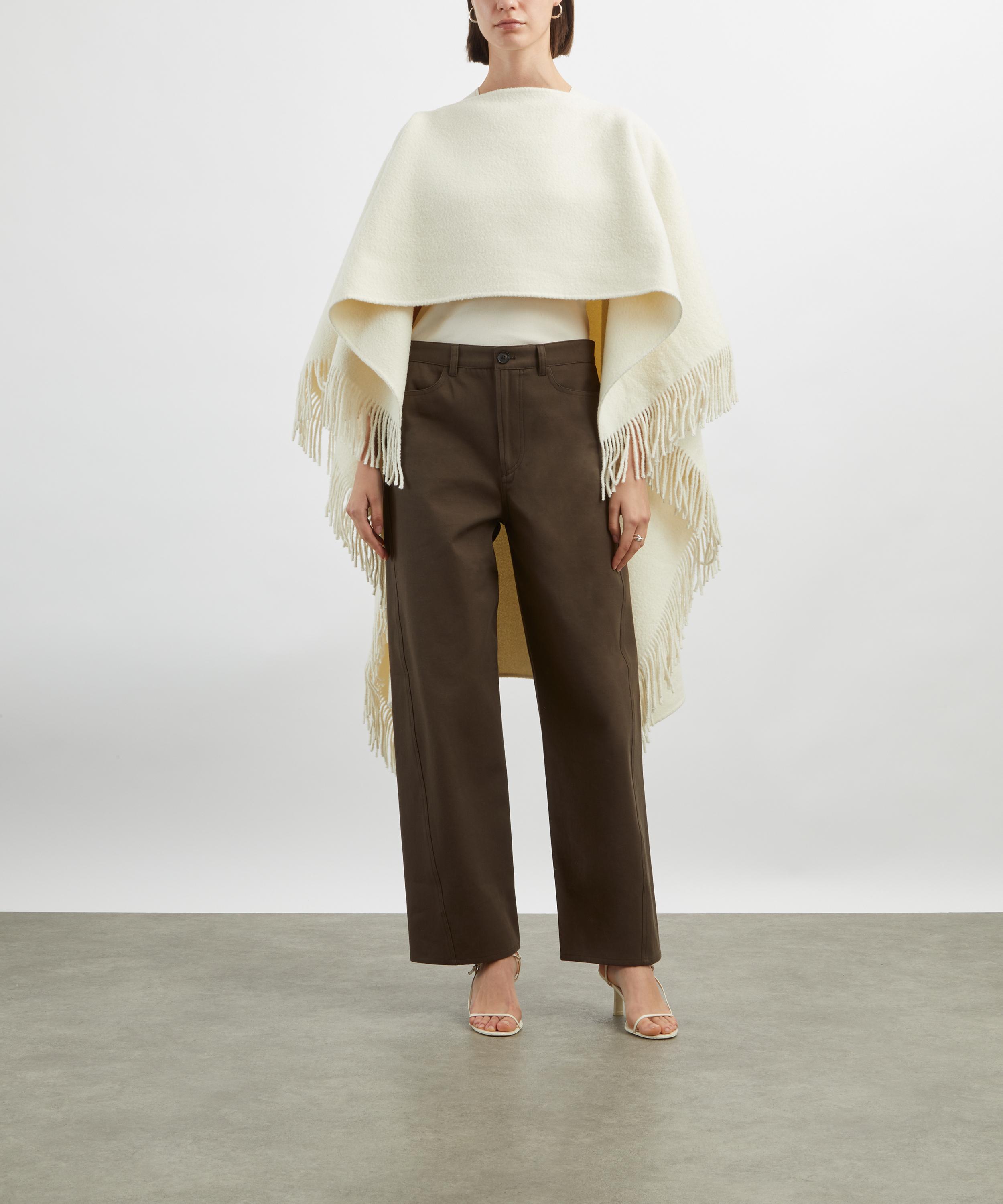 Toteme - Winter White Fringed Poncho image number 2