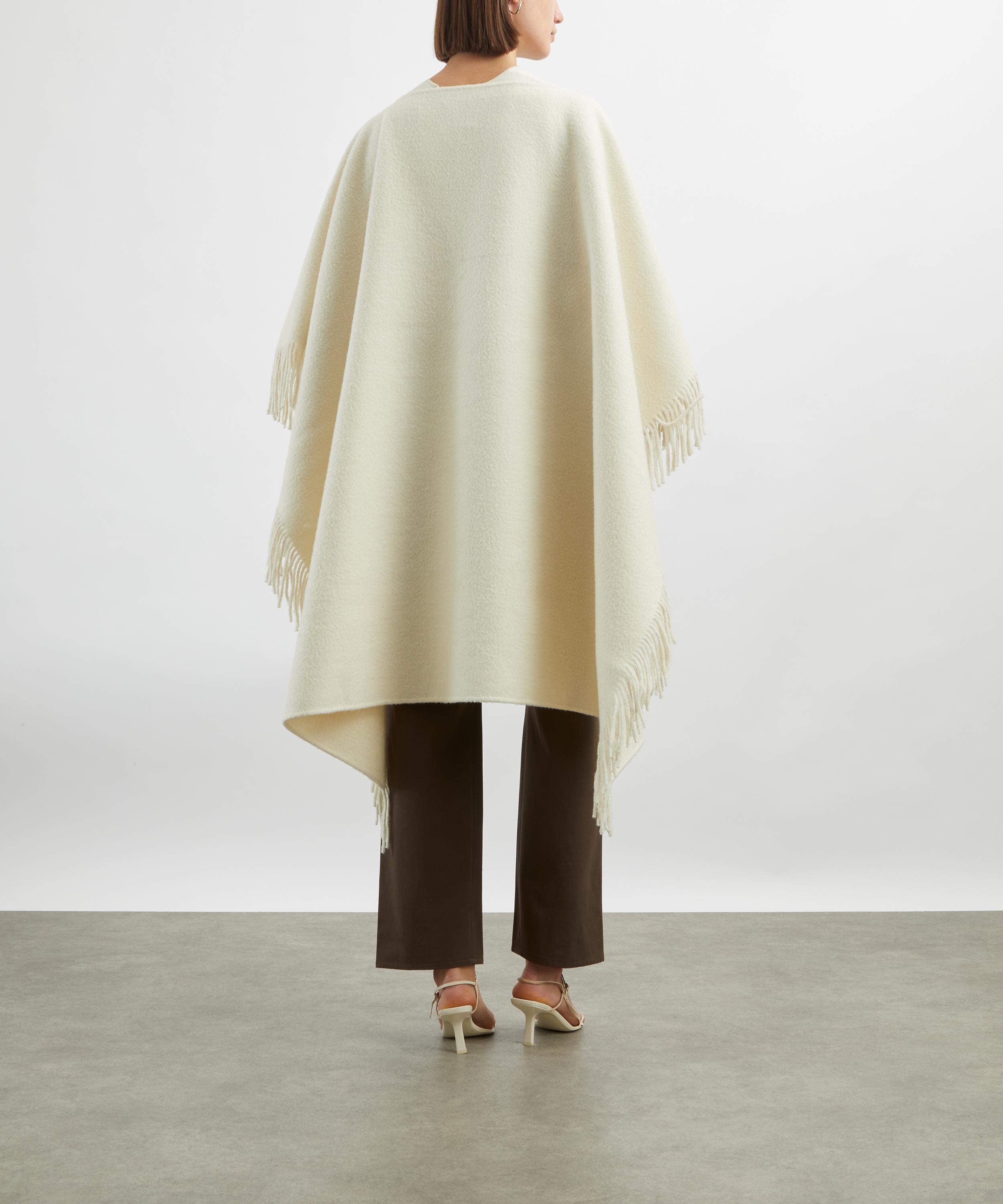 Toteme - Winter White Fringed Poncho image number 3
