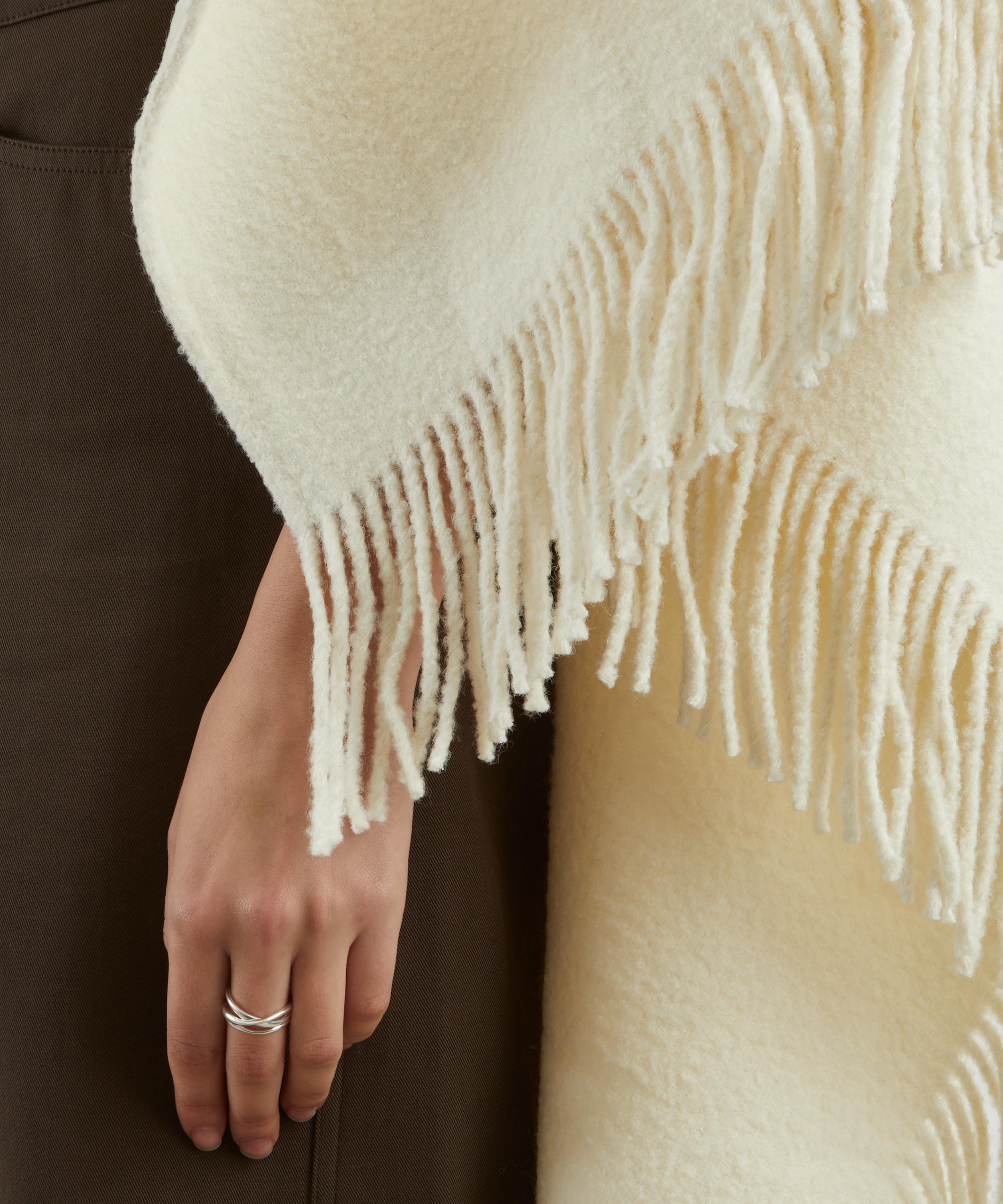 Toteme - Winter White Fringed Poncho image number 4