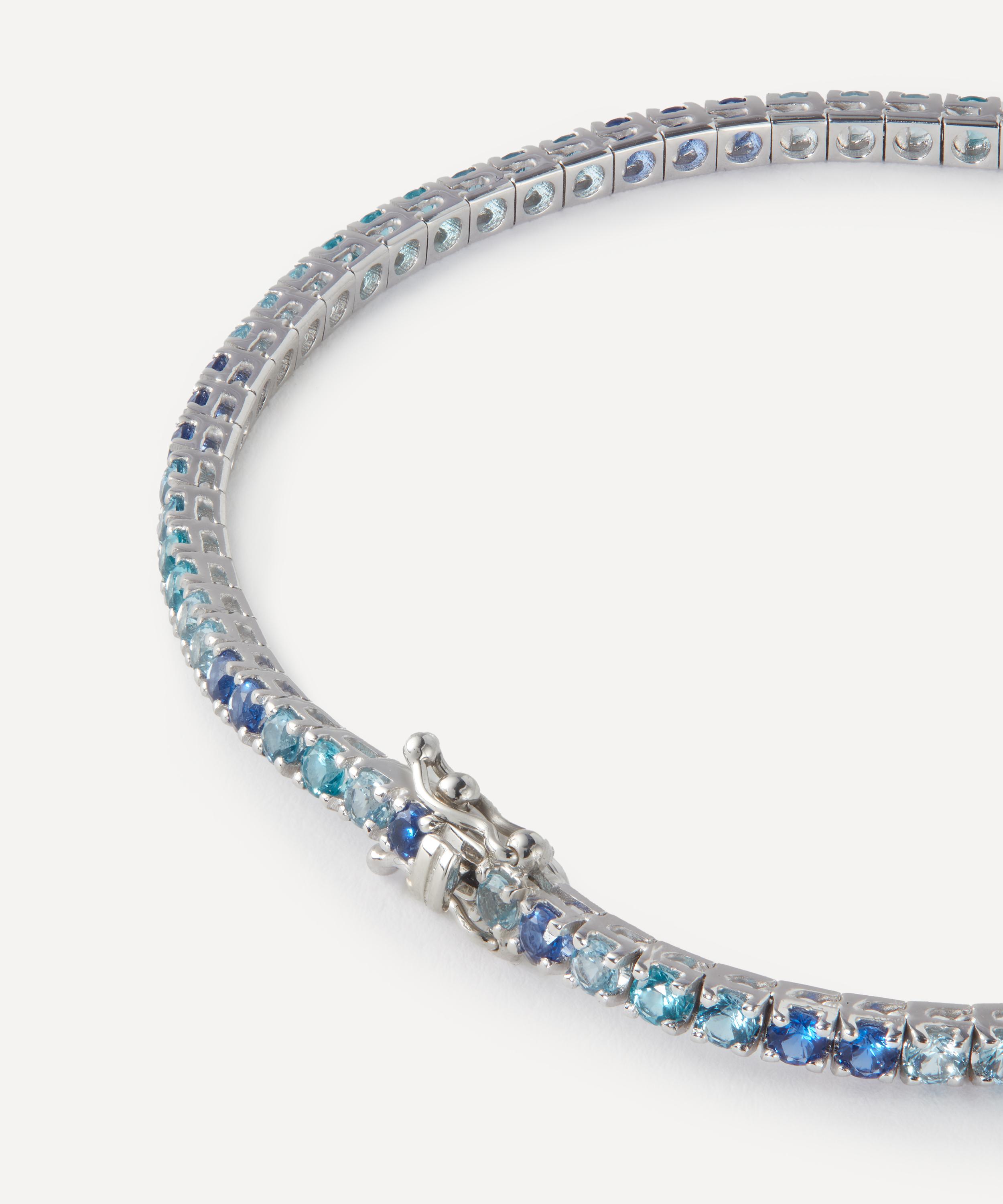 Liberty - 18ct White Gold Blue Stone Tennis Bracelet image number 1