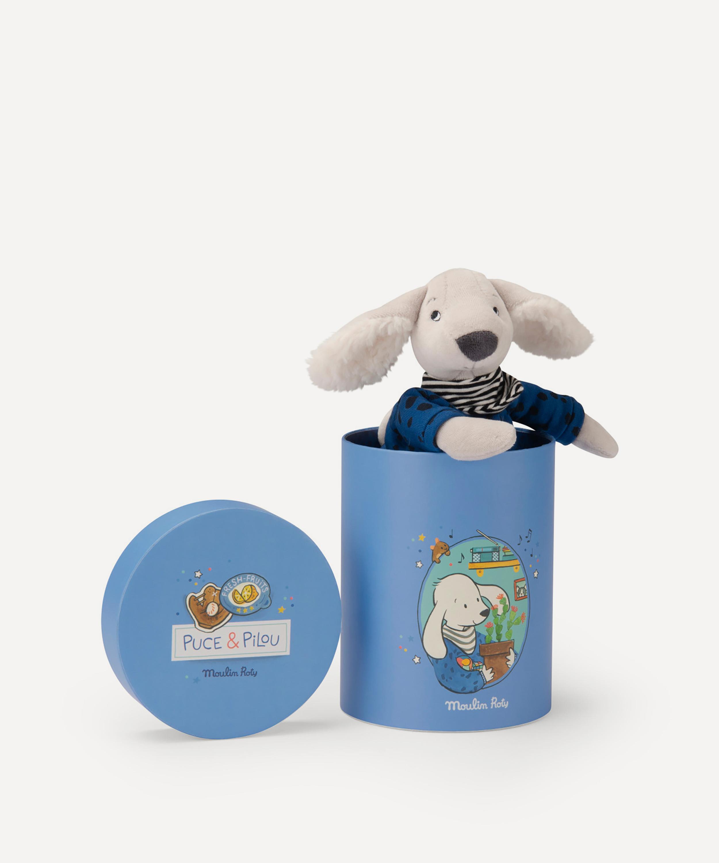 Moulin Roty - Blue Pilou Dog Soft Toy image number 1