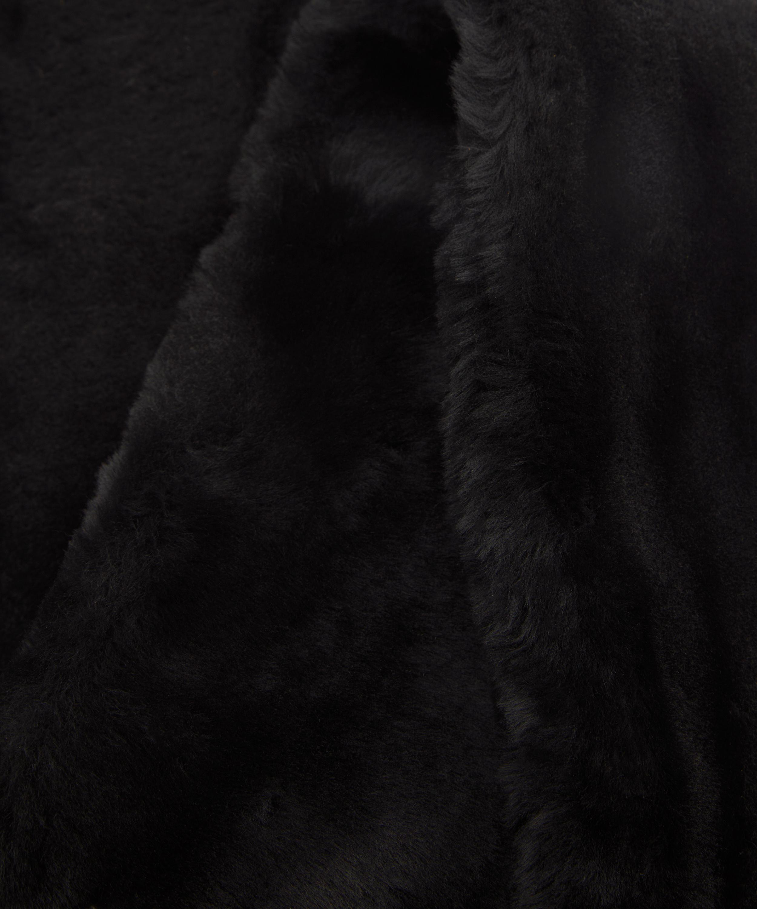 Toteme - Black Shearling Tuxedo Scarf image number 3