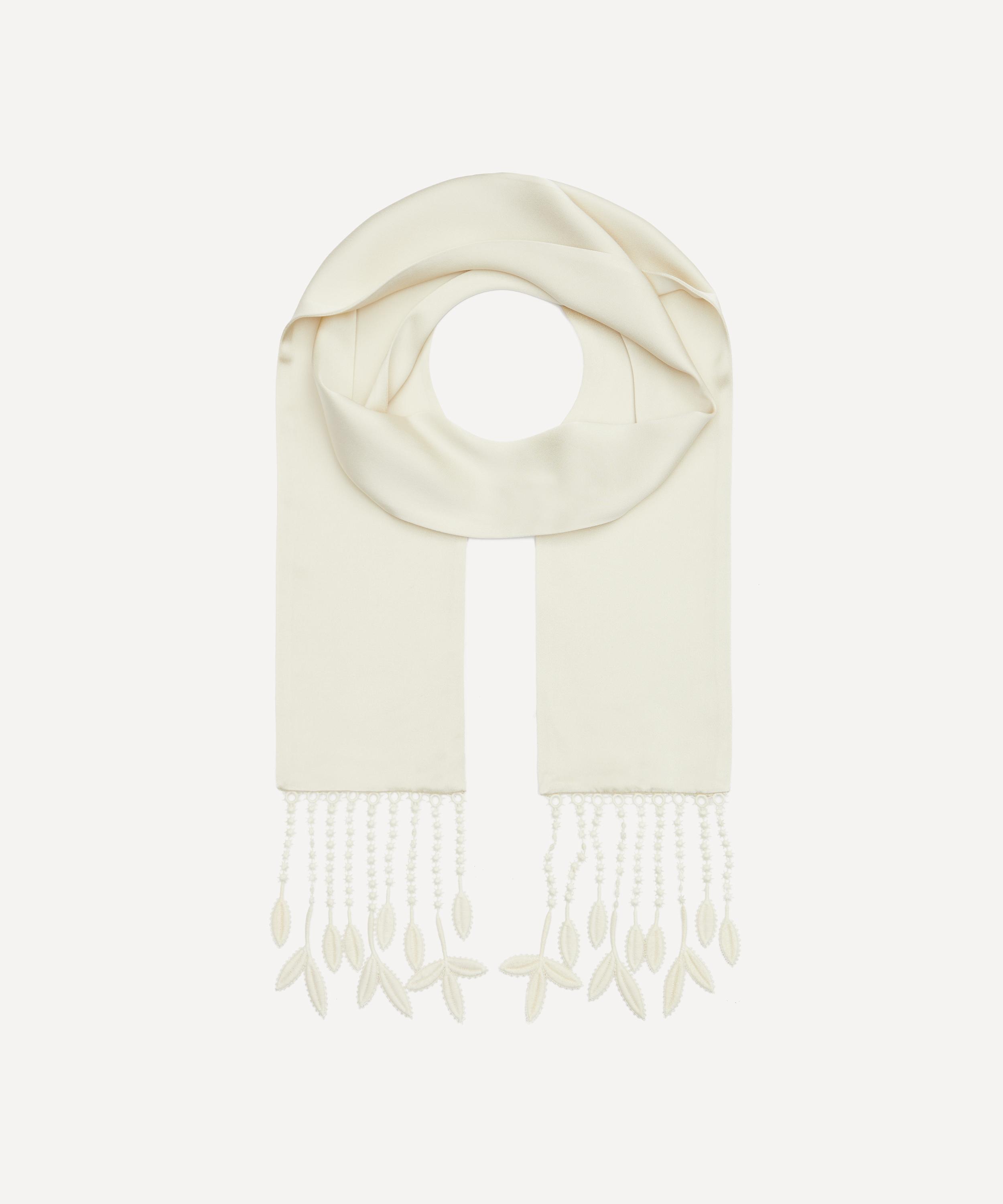 Toteme - White Guipure Lace Fringed Tuxedo Scarf