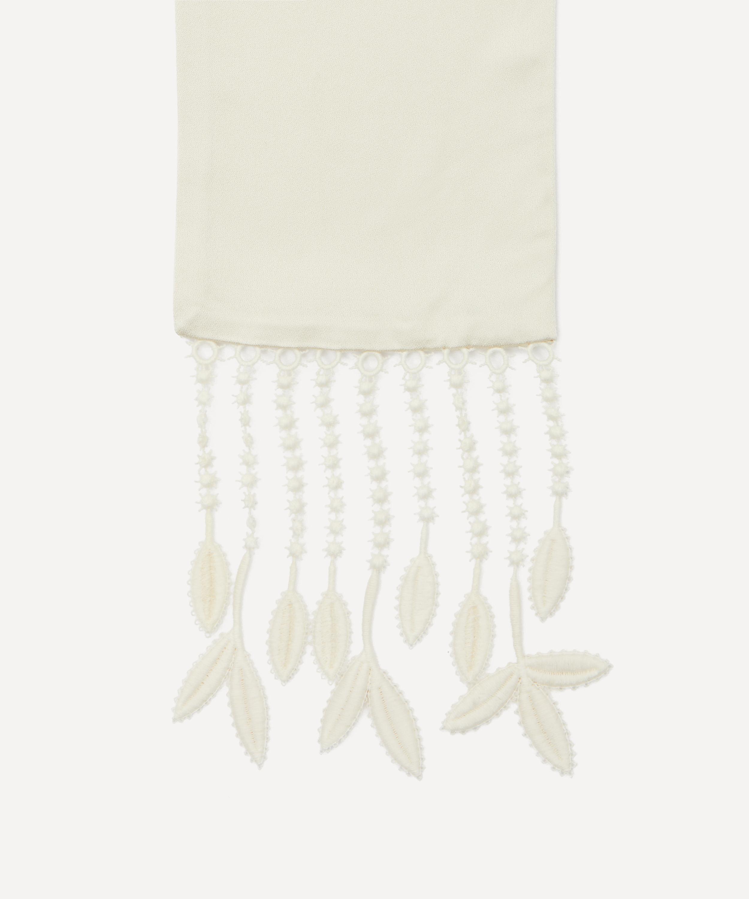 Toteme - White Guipure Lace Fringed Tuxedo Scarf image number 2