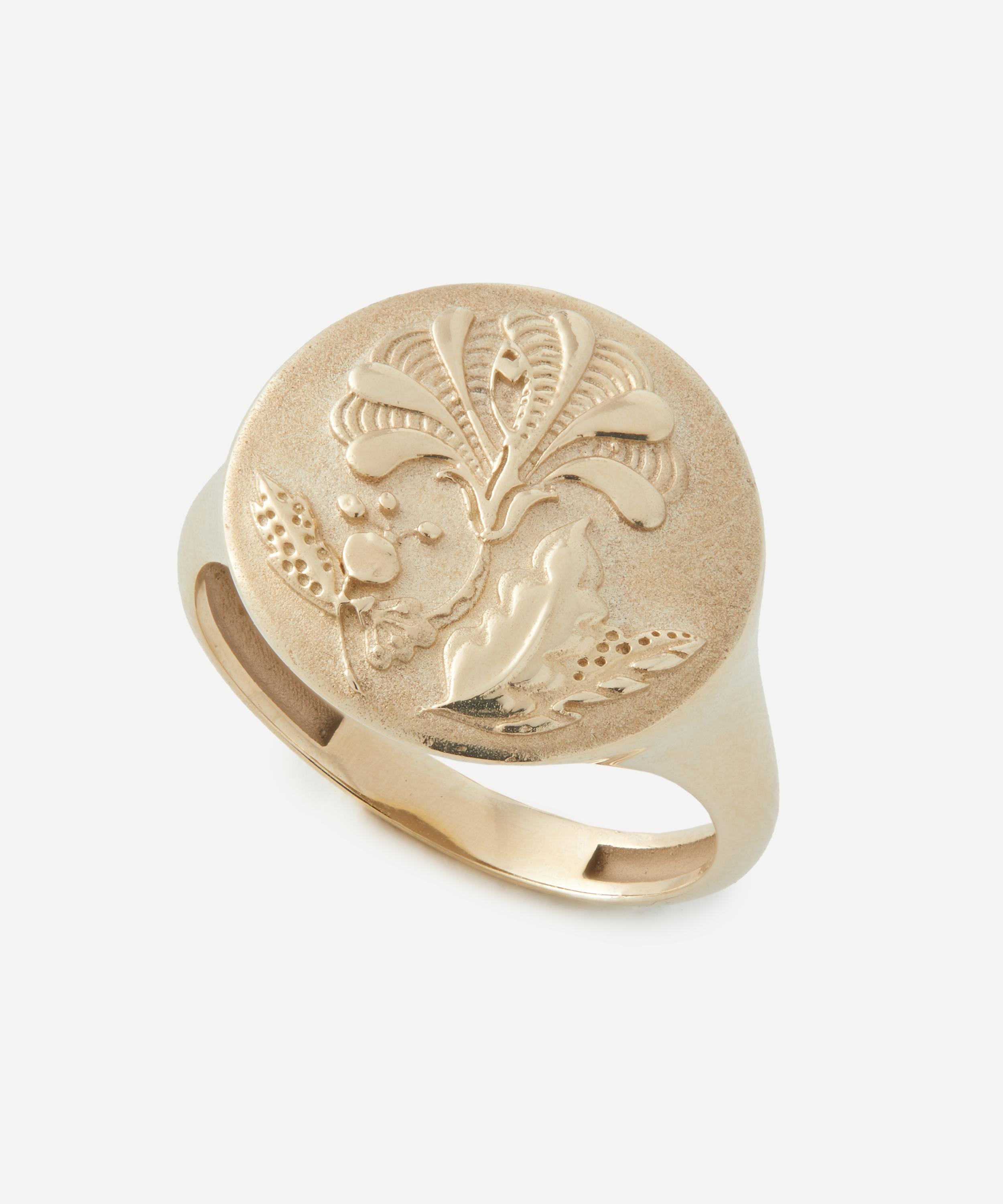 Liberty - 9ct Gold Mabelle Flower Signet Ring image number 2