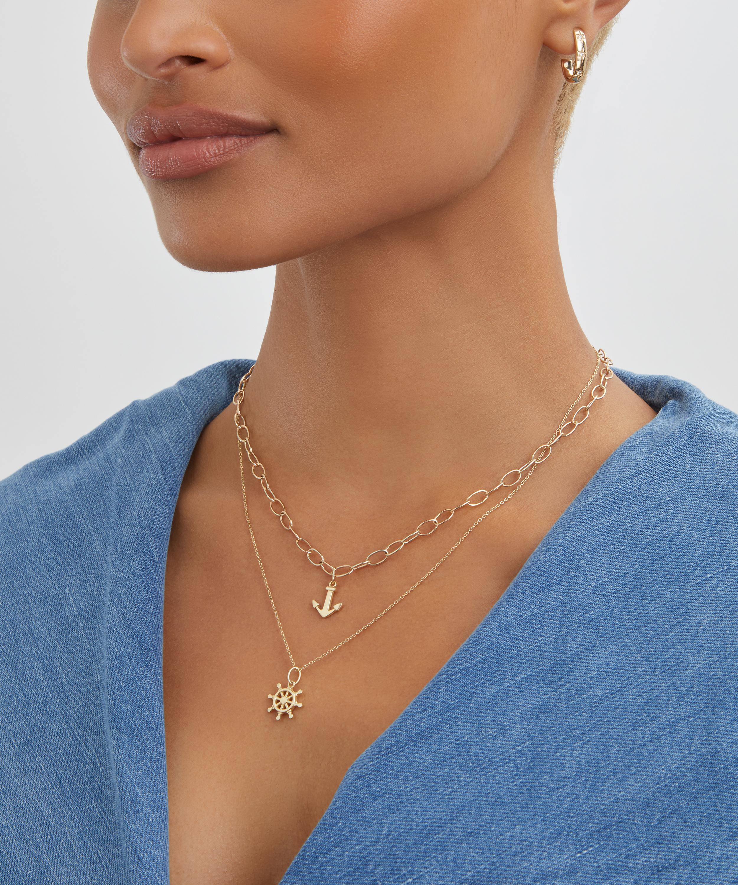 Liberty - 9ct Gold Nautical Anchor Pendant image number 1