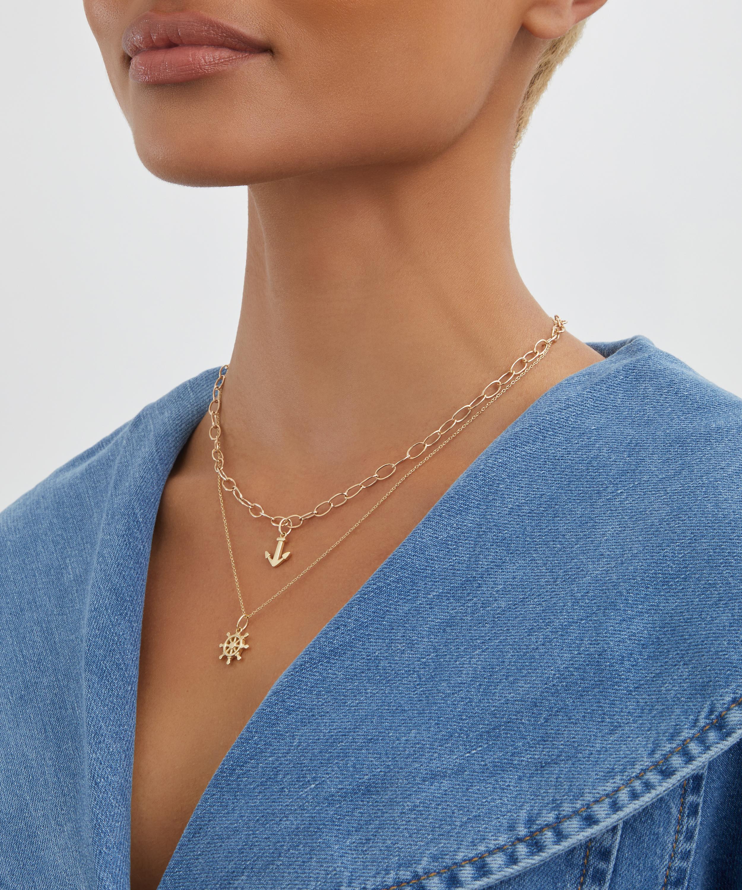 Liberty - 9ct Gold Nautical Helm Pendant image number 1