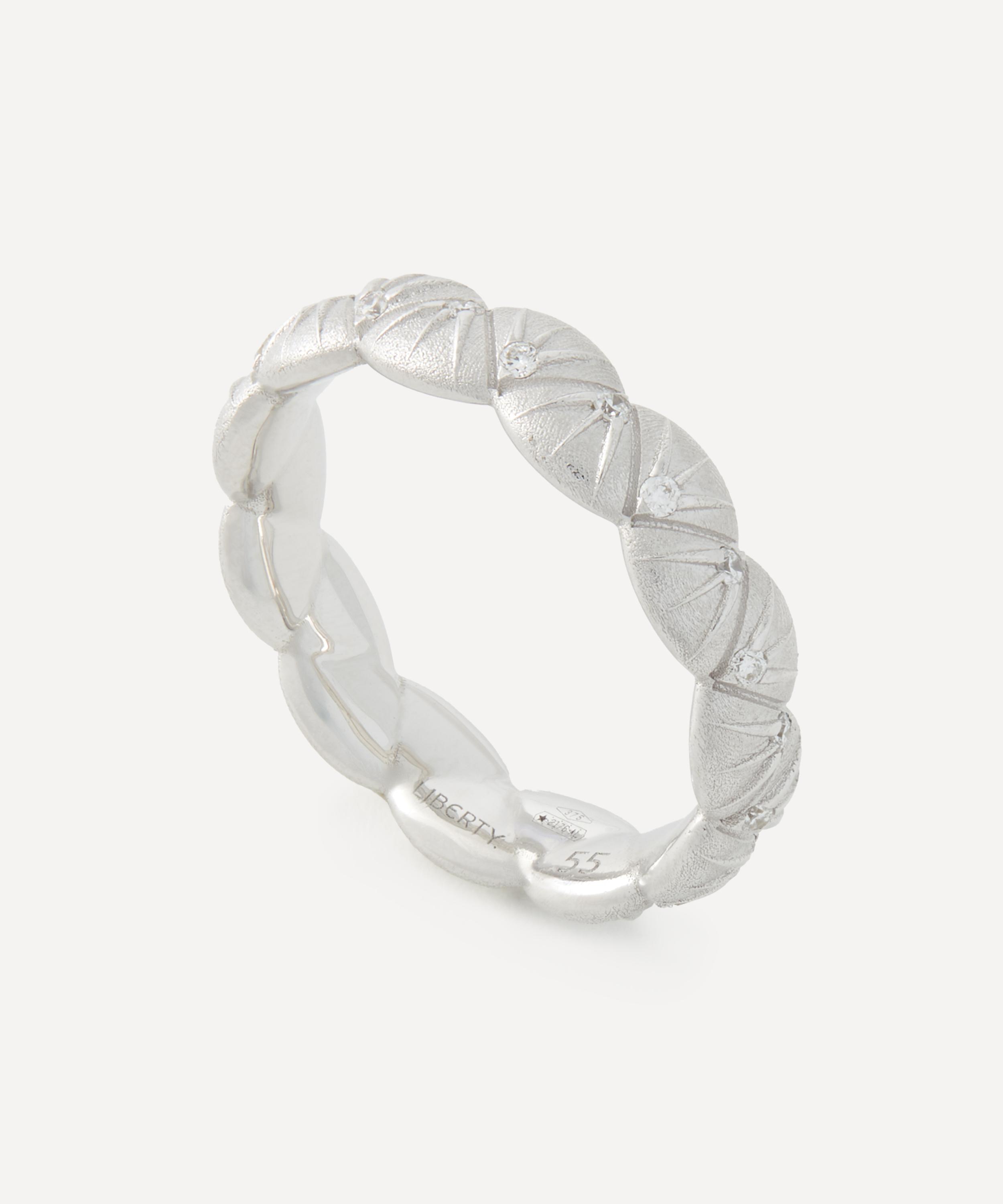 Liberty - 9ct White Gold Fanfare Ring image number 2