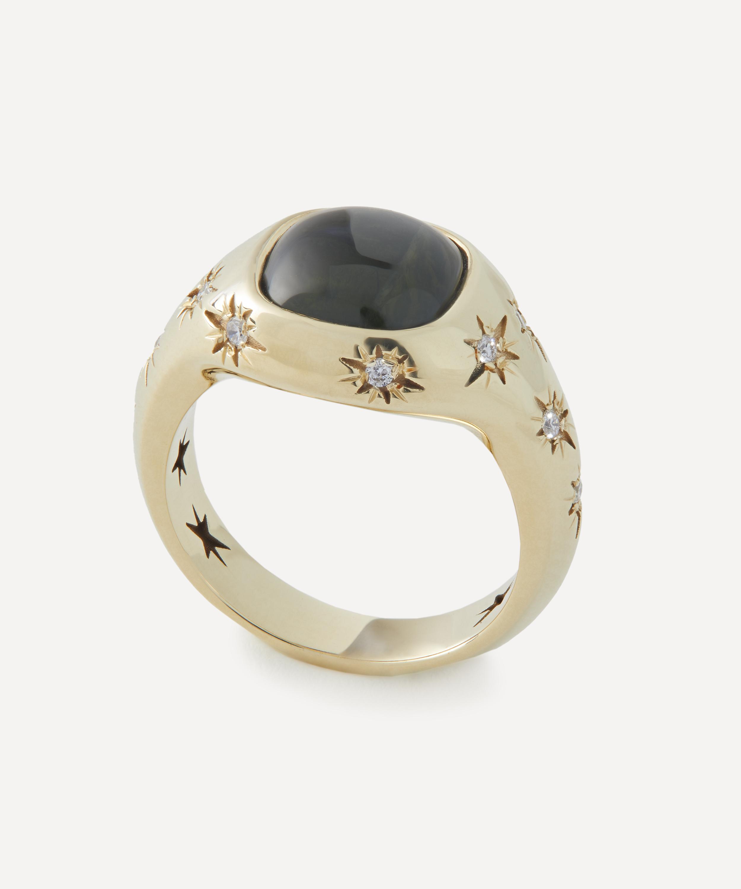 Liberty - 9ct Gold Ianthe Star Green Tourmaline Cocktail Ring image number 2
