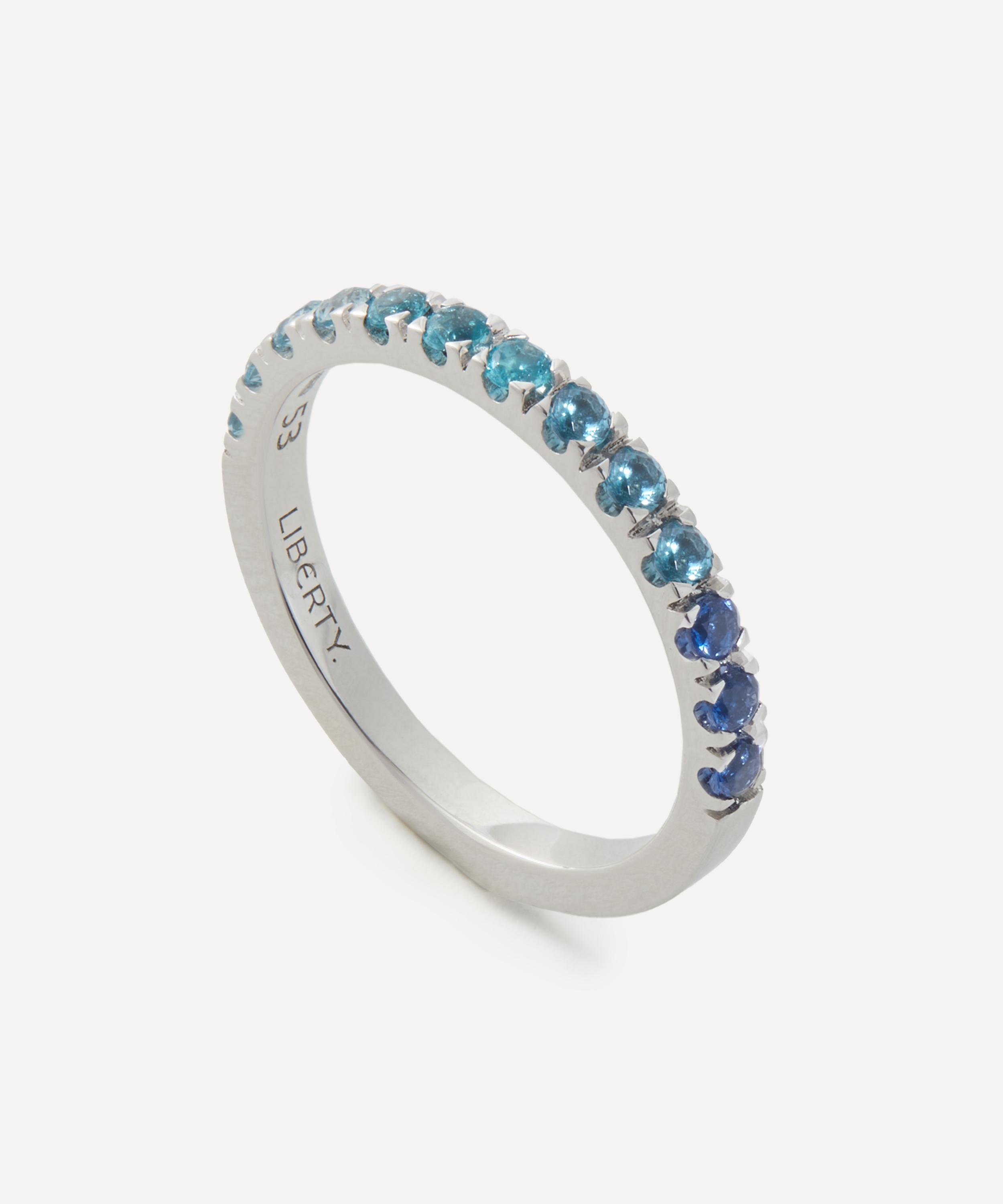 Liberty - 18ct White Gold Blue Stone Tennis Ring image number 0