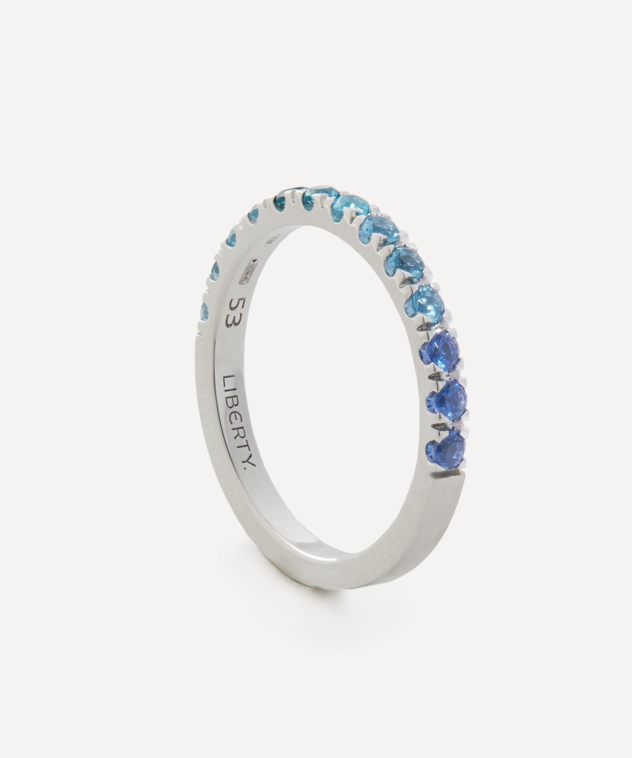Liberty - 18ct White Gold Blue Stone Tennis Ring image number 2
