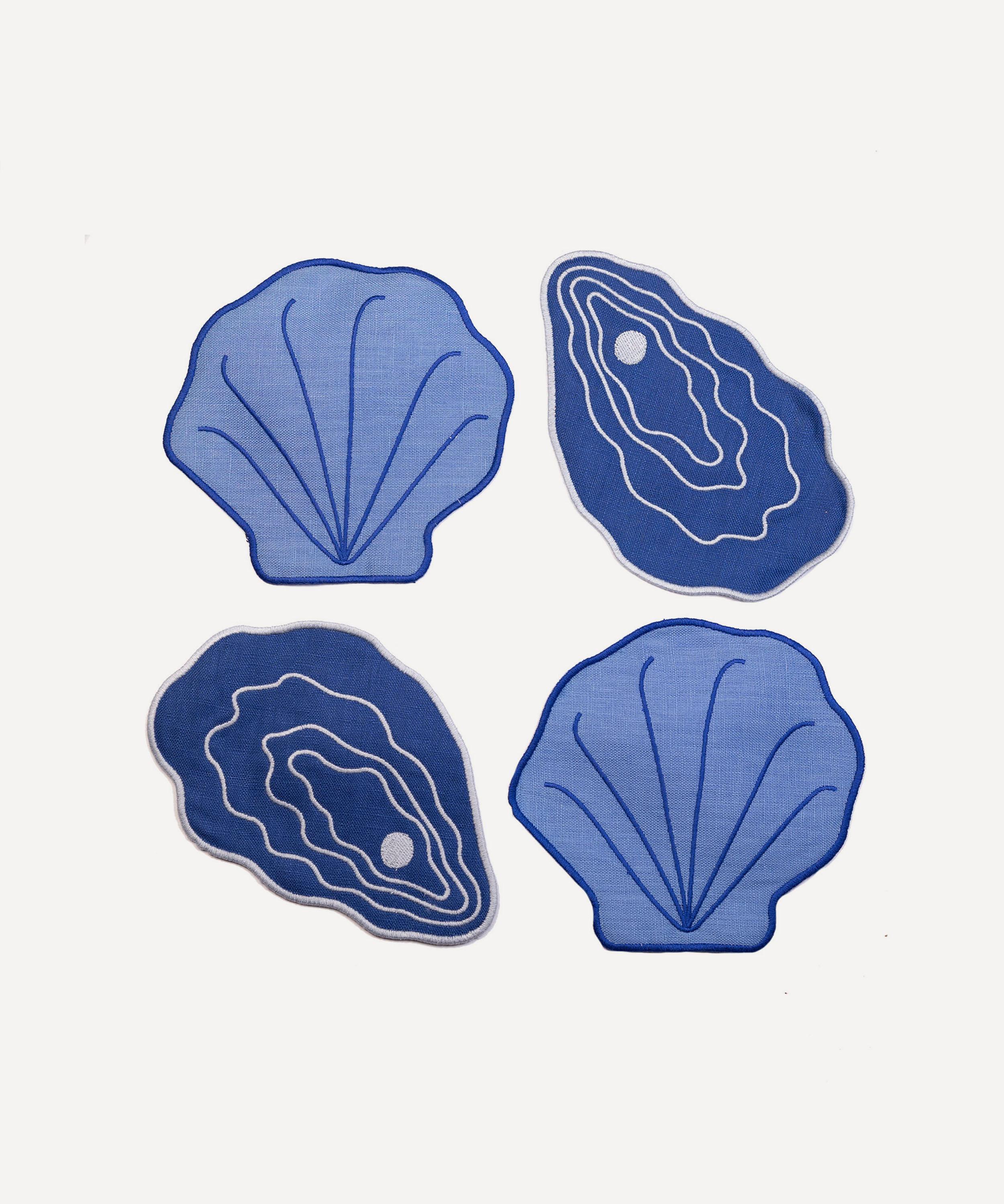 Piecework - Shell Linen Cocktail Napkins Set of Four