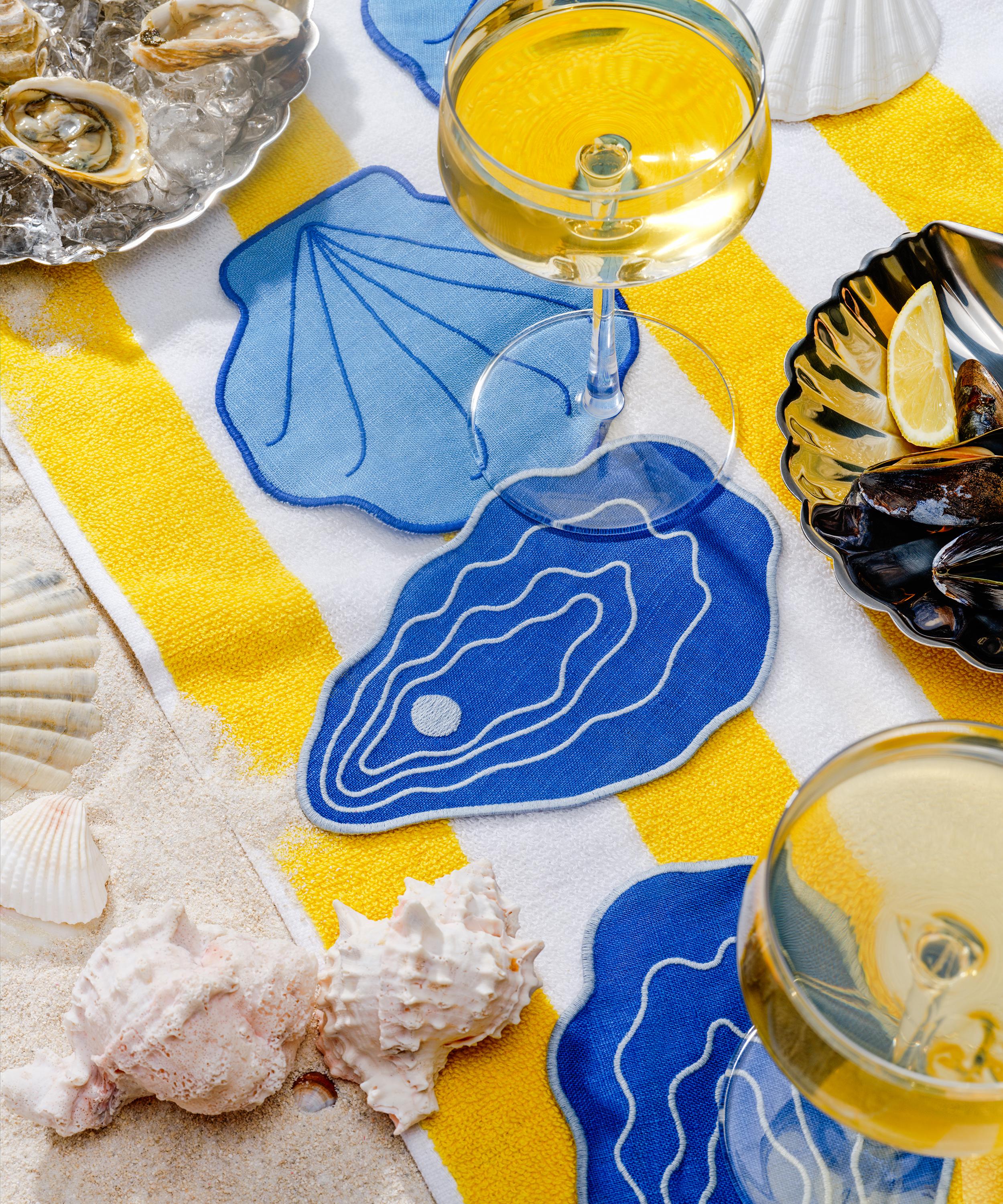 Piecework - Shell Linen Cocktail Napkins Set of Four image number 1