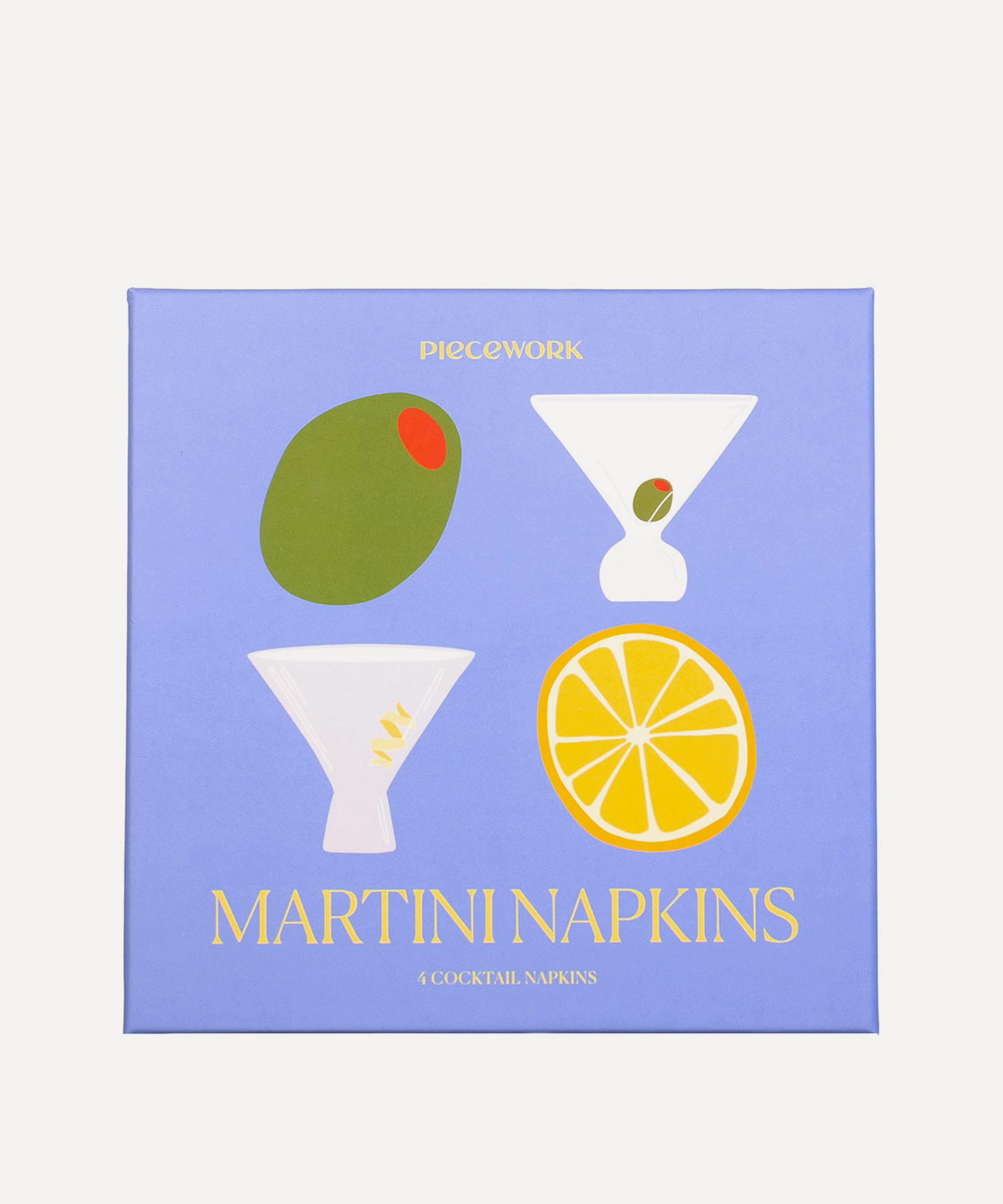 Piecework - Martini Linen Cocktail Napkins Set of Four image number 3