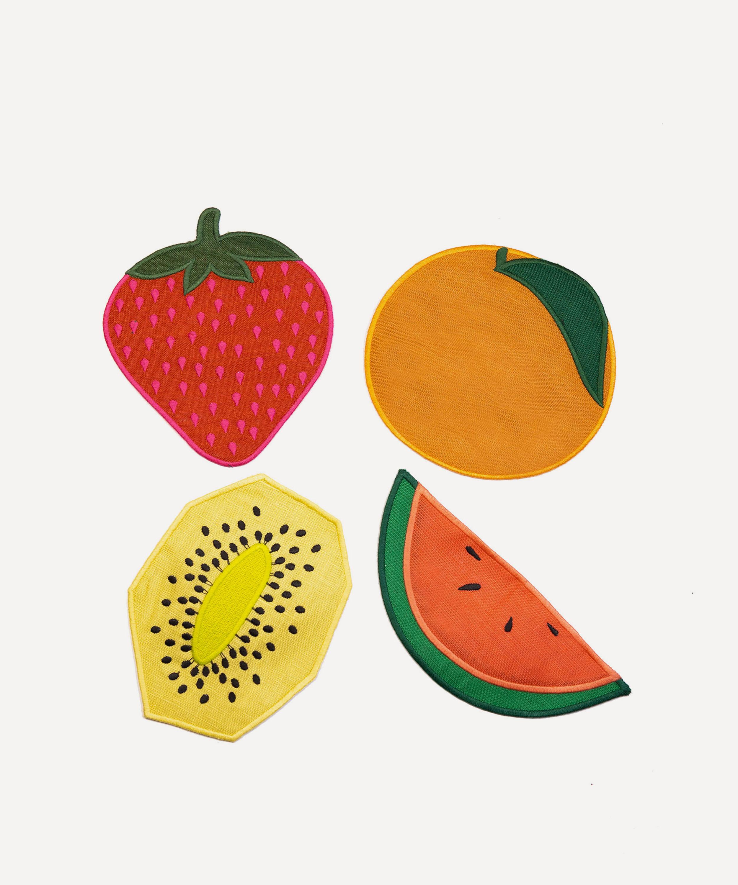 Piecework - Fruit Salad Linen Cocktail Napkins Set of Four