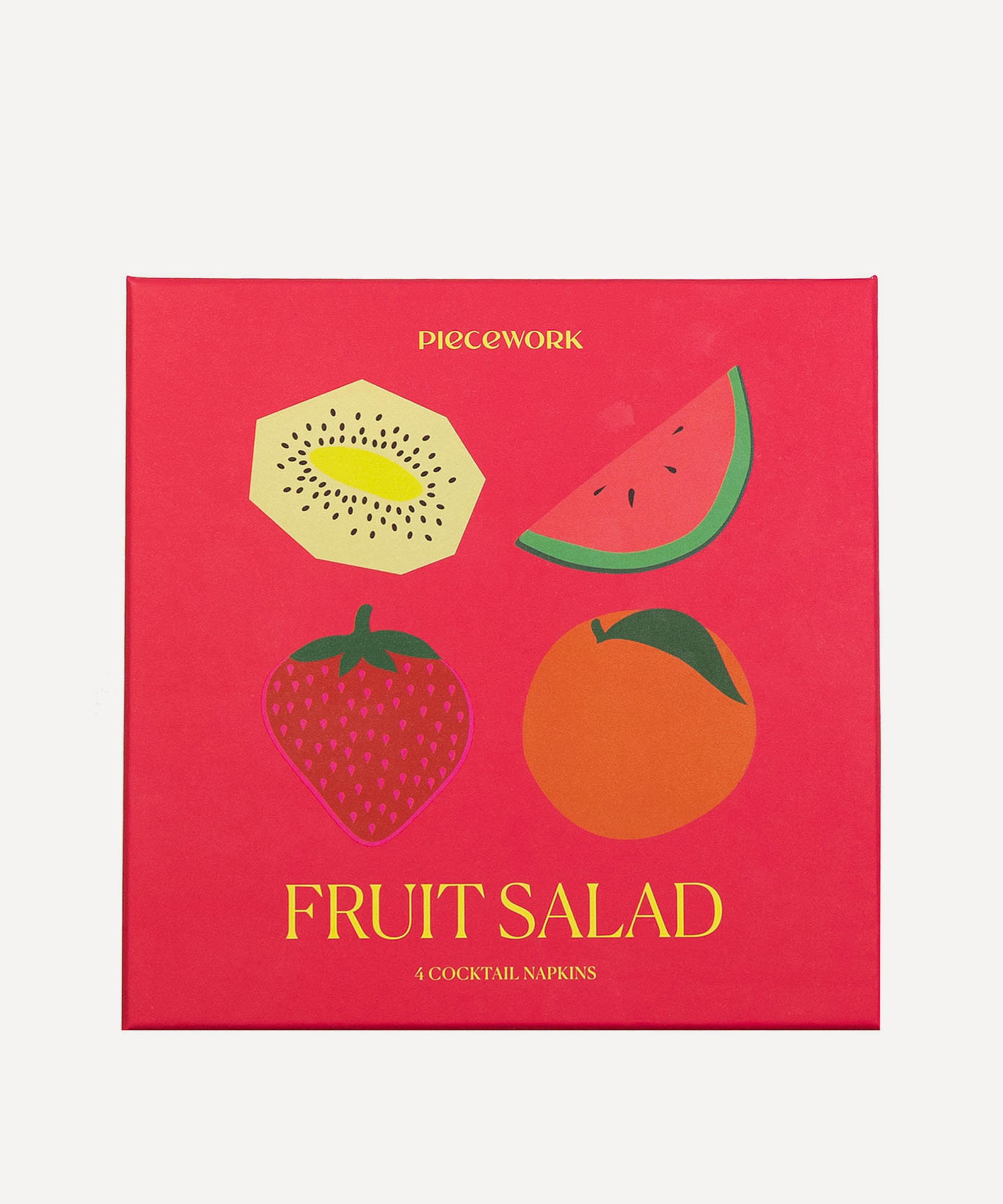 Piecework - Fruit Salad Linen Cocktail Napkins Set of Four image number 3