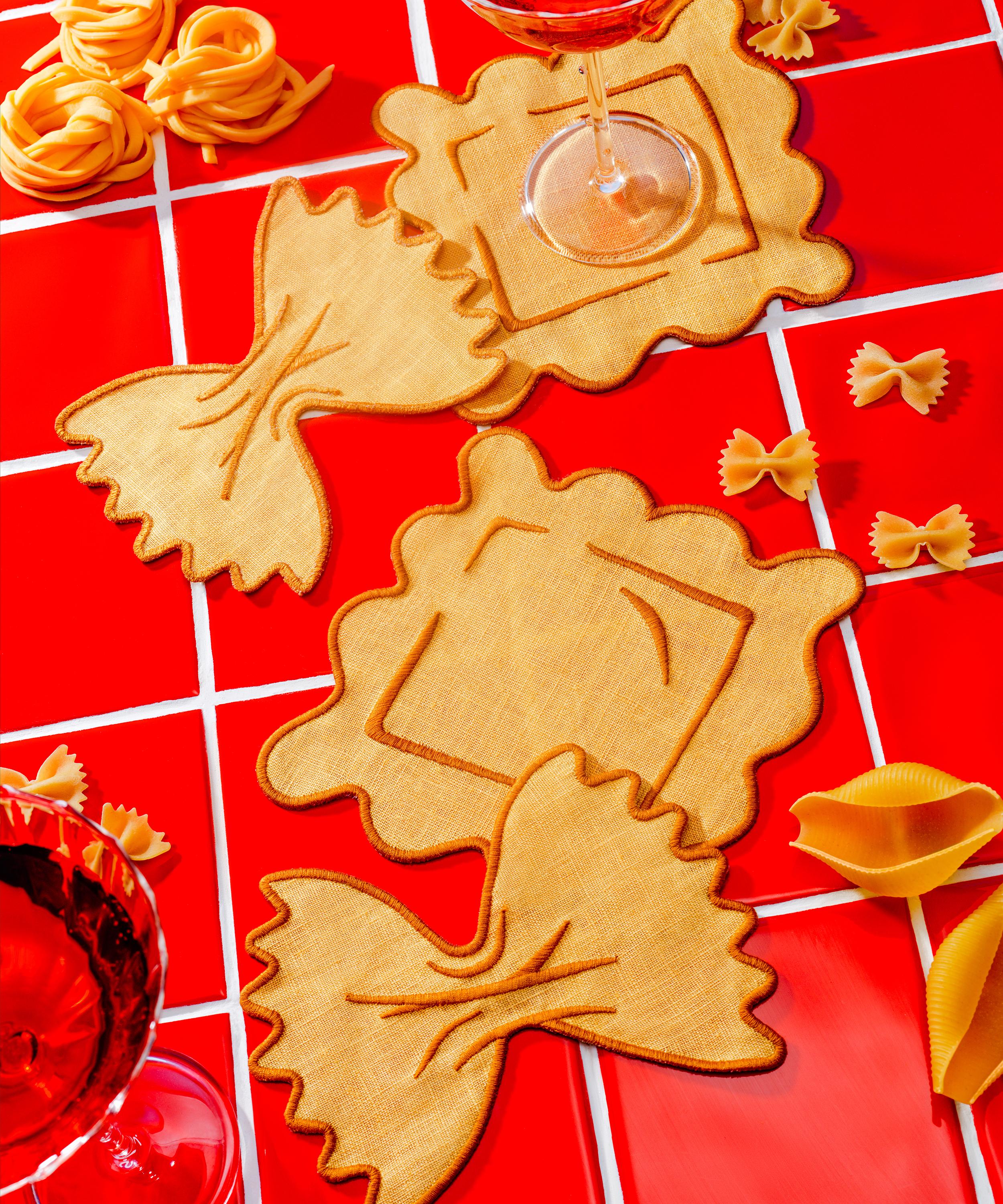 Piecework - Pasta Linen Cocktail Napkins Set of Four image number 1