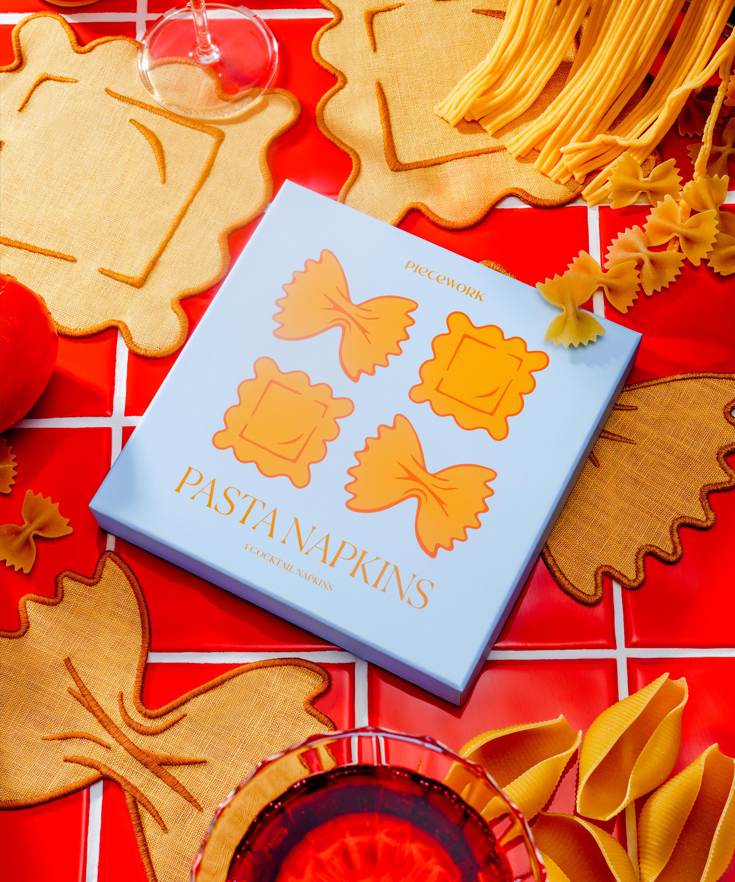 Piecework - Pasta Linen Cocktail Napkins Set of Four image number 2