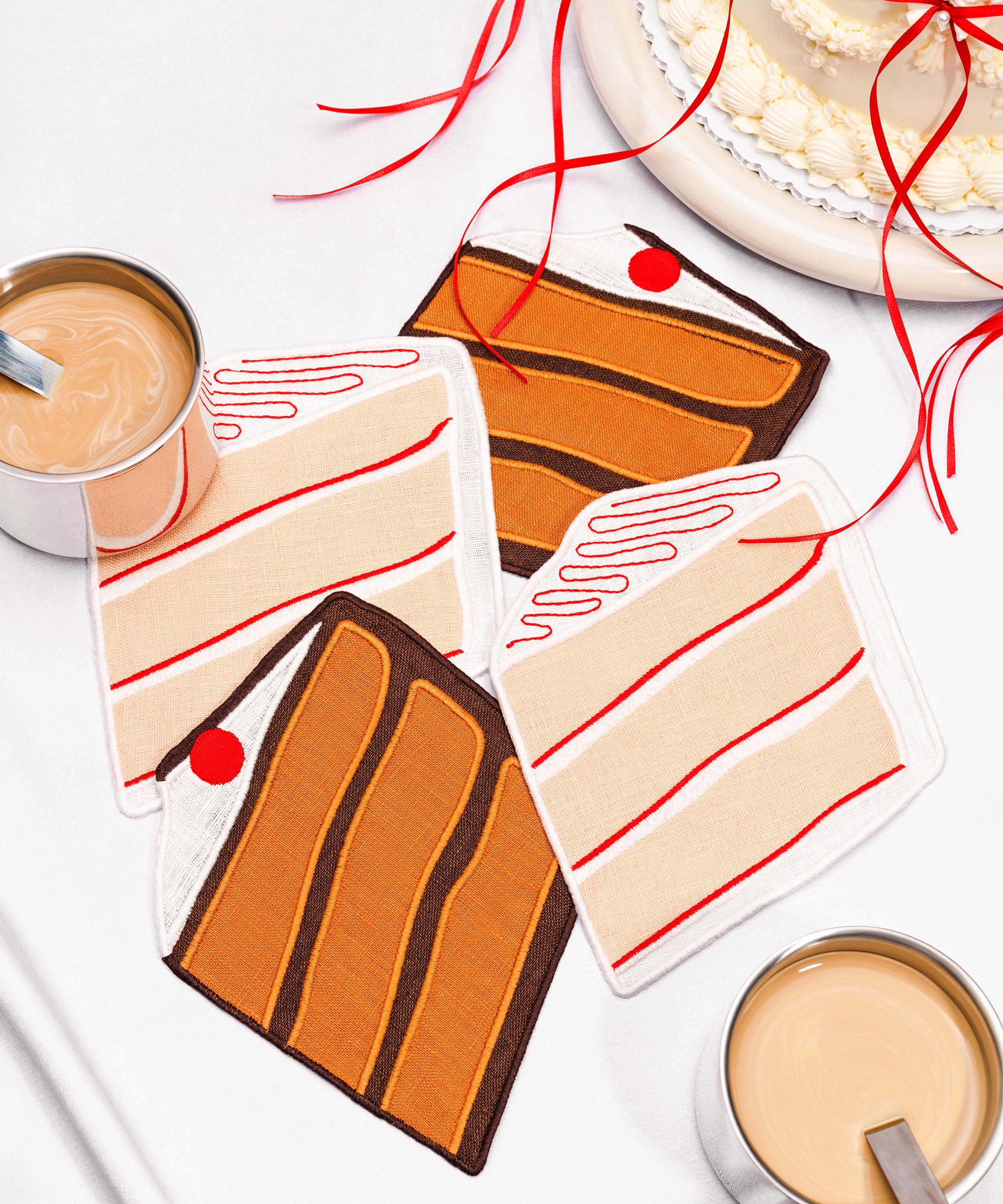 Piecework - Cake Linen Cocktail Napkins Set of Four image number 1