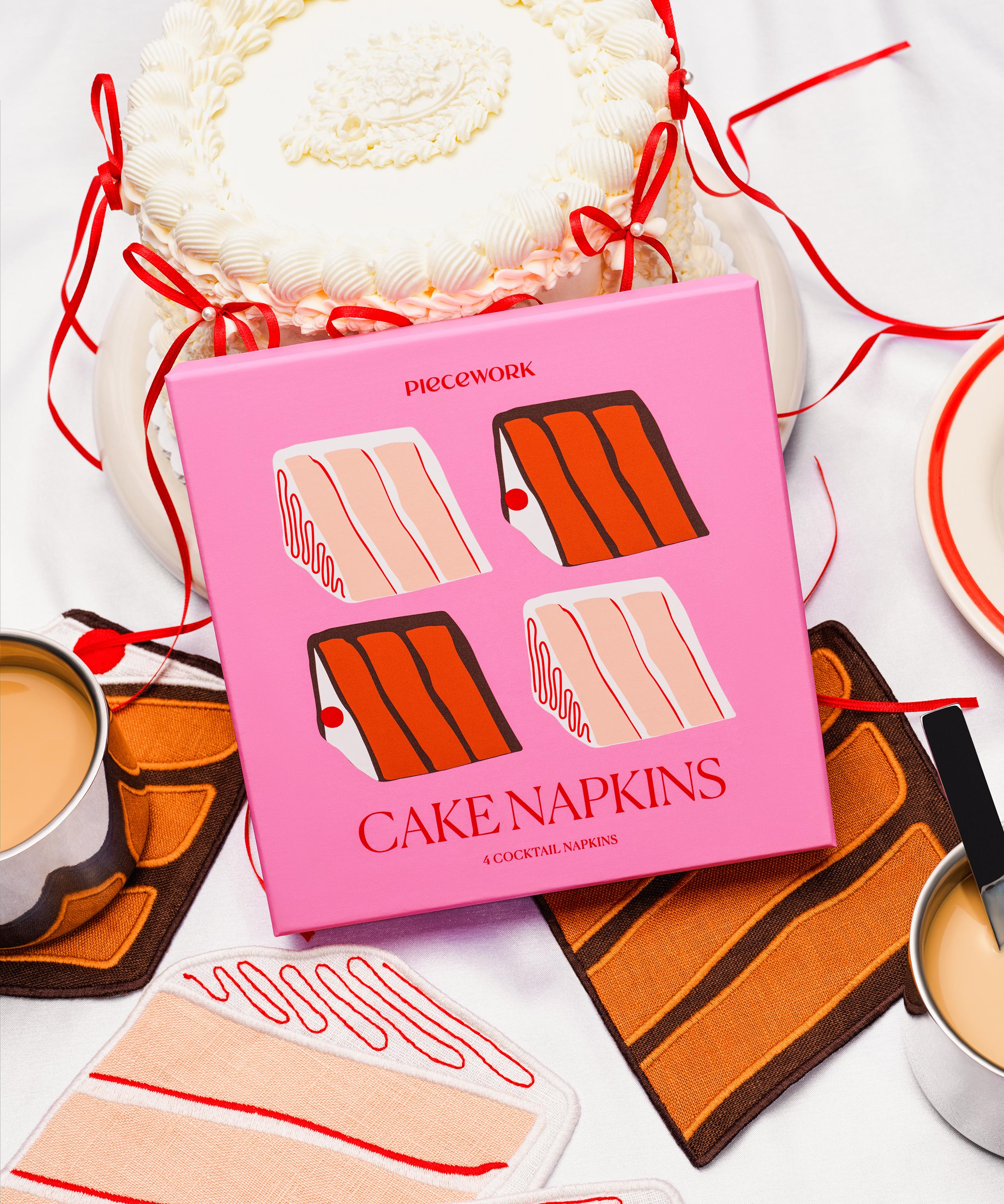 Piecework - Cake Linen Cocktail Napkins Set of Four image number 2