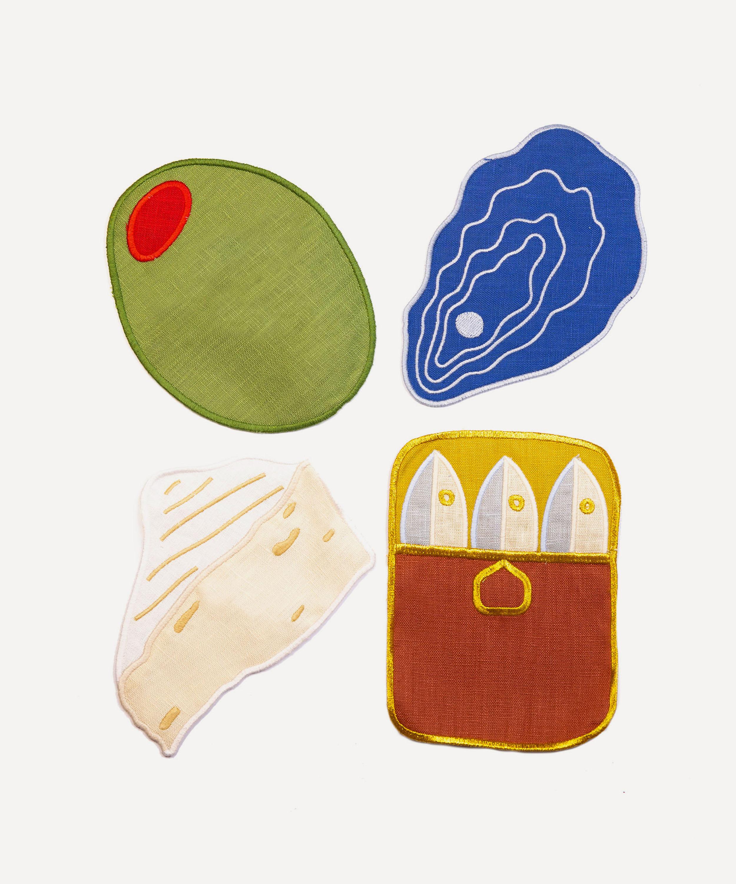 Piecework - Hors D’Oeuvres Linen Cocktail Napkins Set of Four