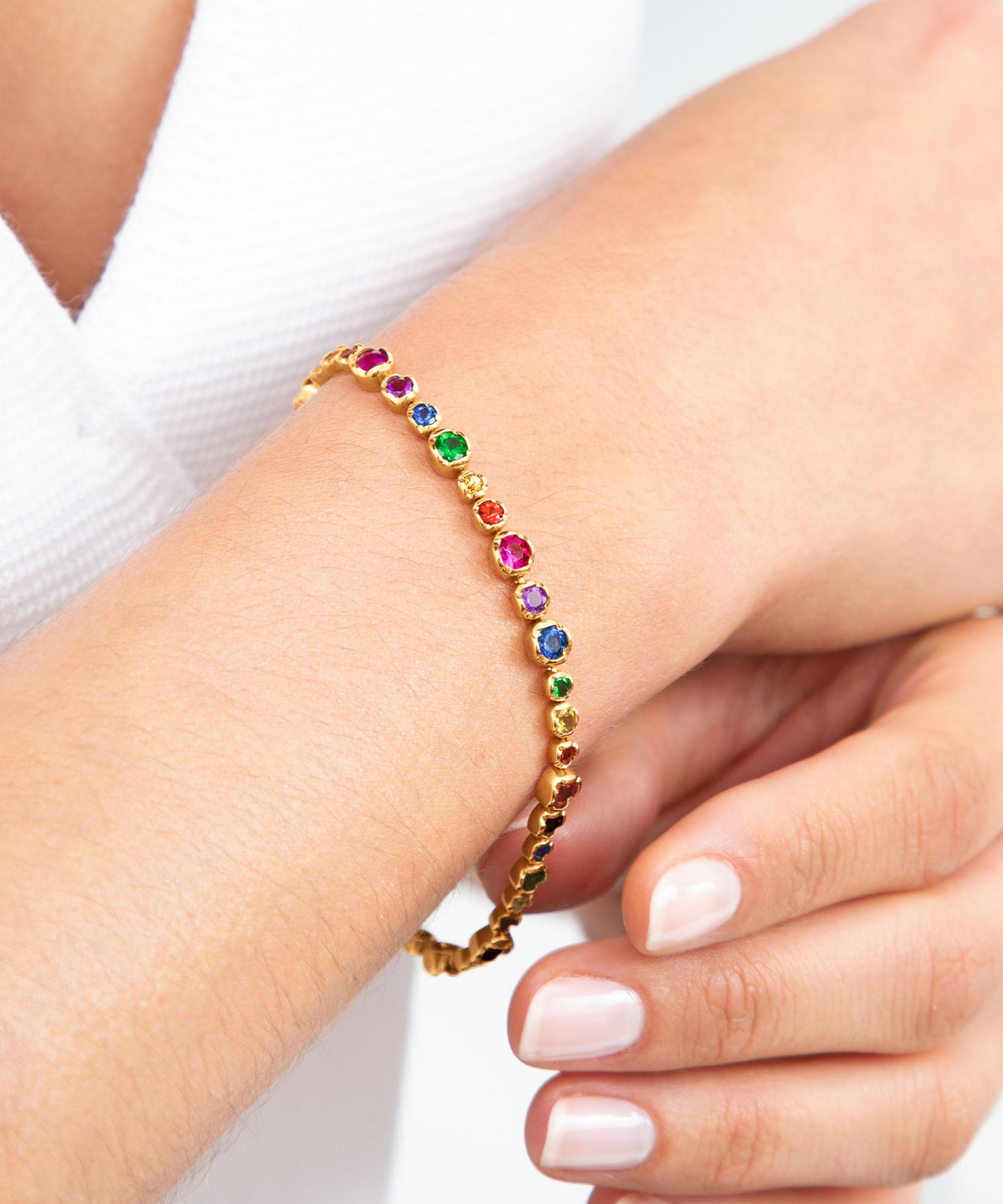 Annoushka - 18ct Gold Whoopsie Daisy Rainbow Tennis Bracelet image number 1