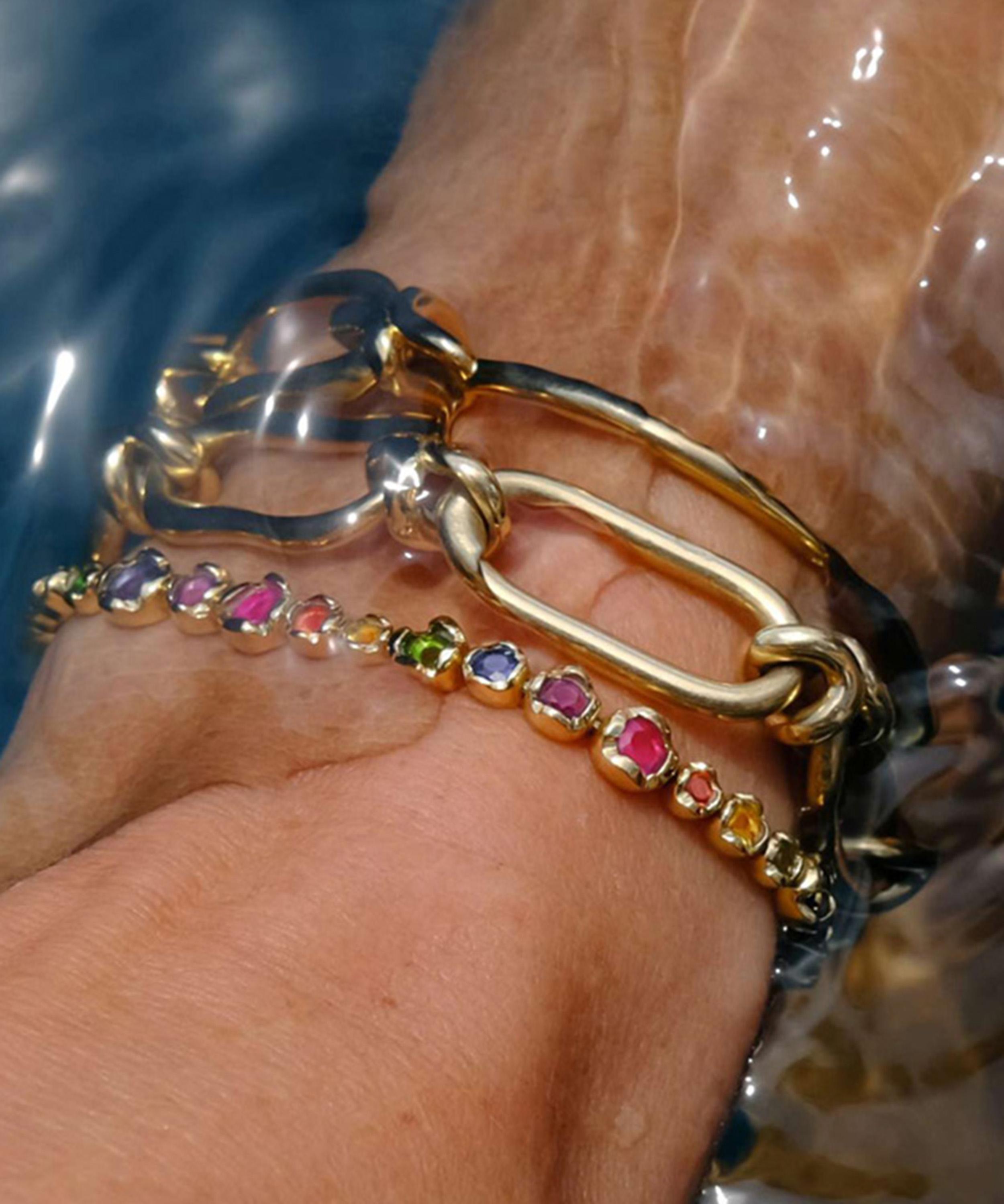 Annoushka - 18ct Gold Whoopsie Daisy Rainbow Tennis Bracelet image number 2