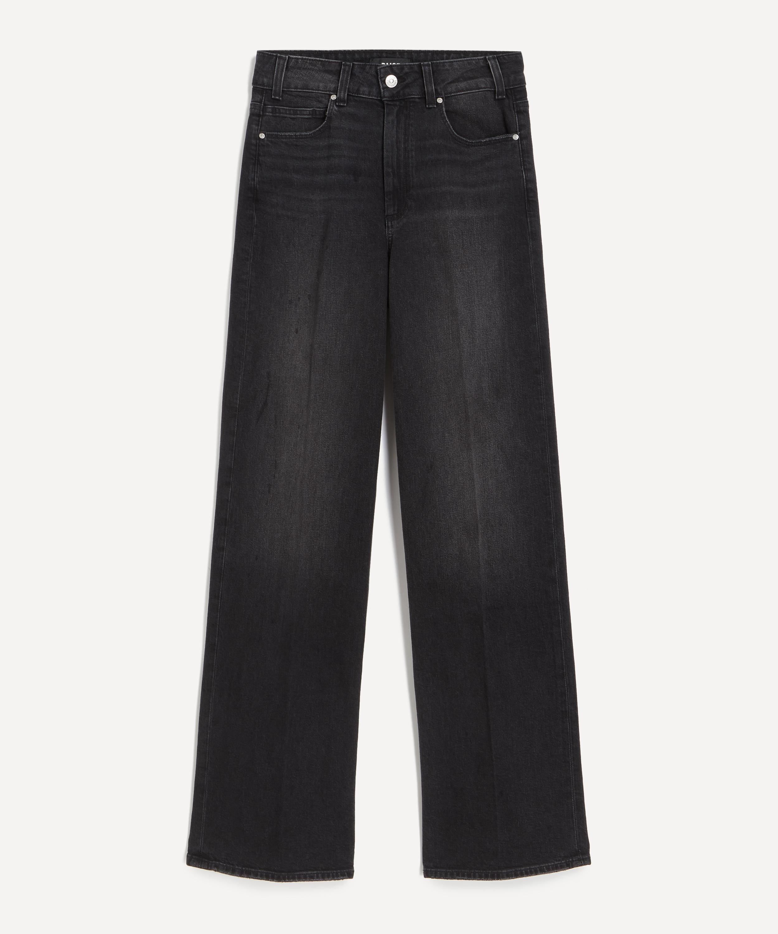 Paige - Sasha 32 &rdquo; Wide-Leg Jeans in Viper Black Distressed