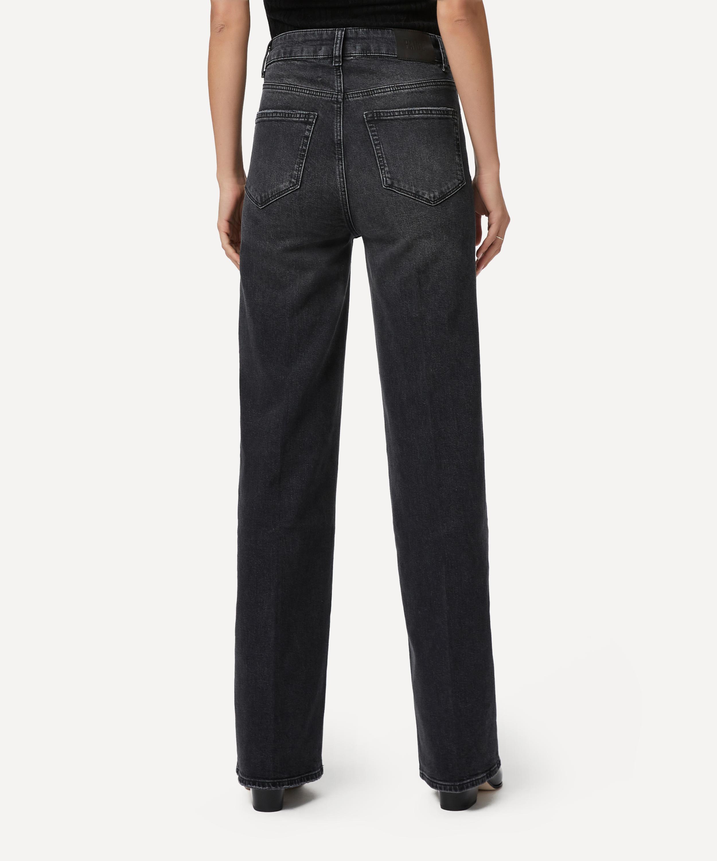 Paige - Sasha 32 &rdquo; Wide-Leg Jeans in Viper Black Distressed image number 4