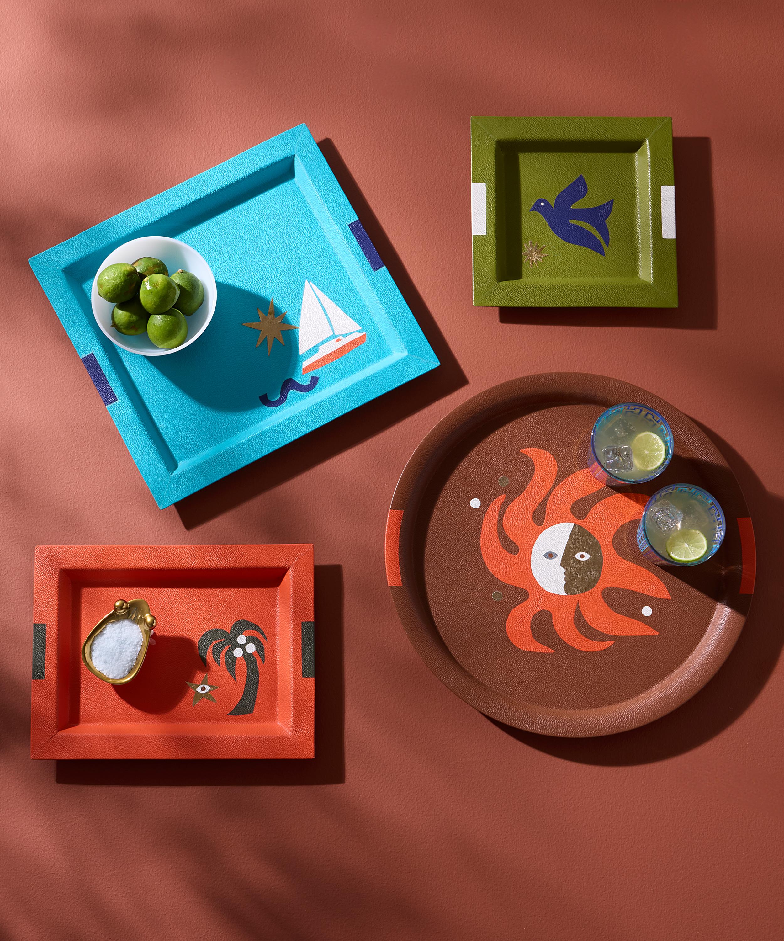 Jonathan Adler - Playa Leather Sun Tray image number 3