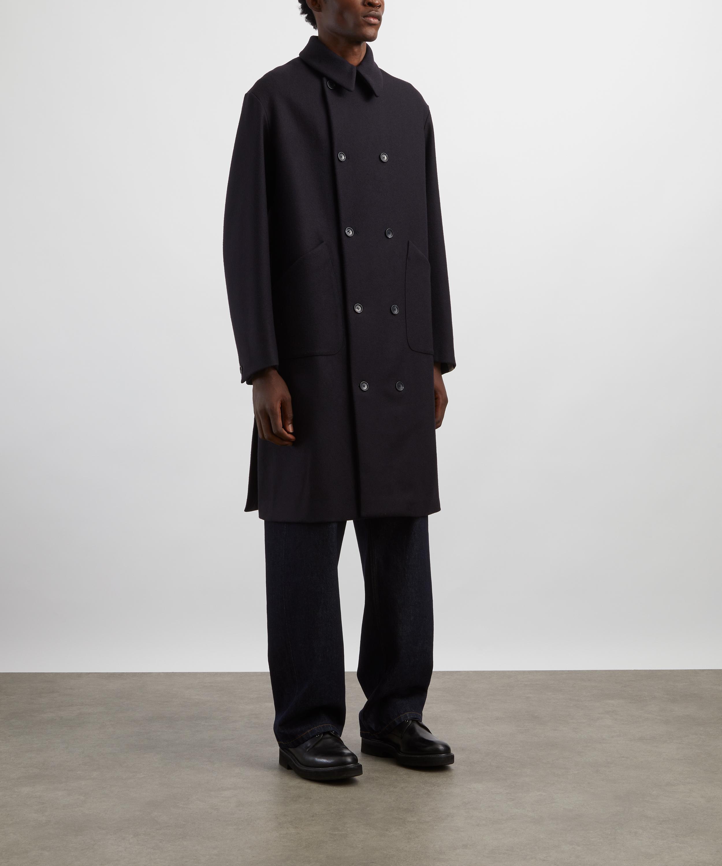 Bally - Navy Wool-Blend Double-Breasted Coat image number 1