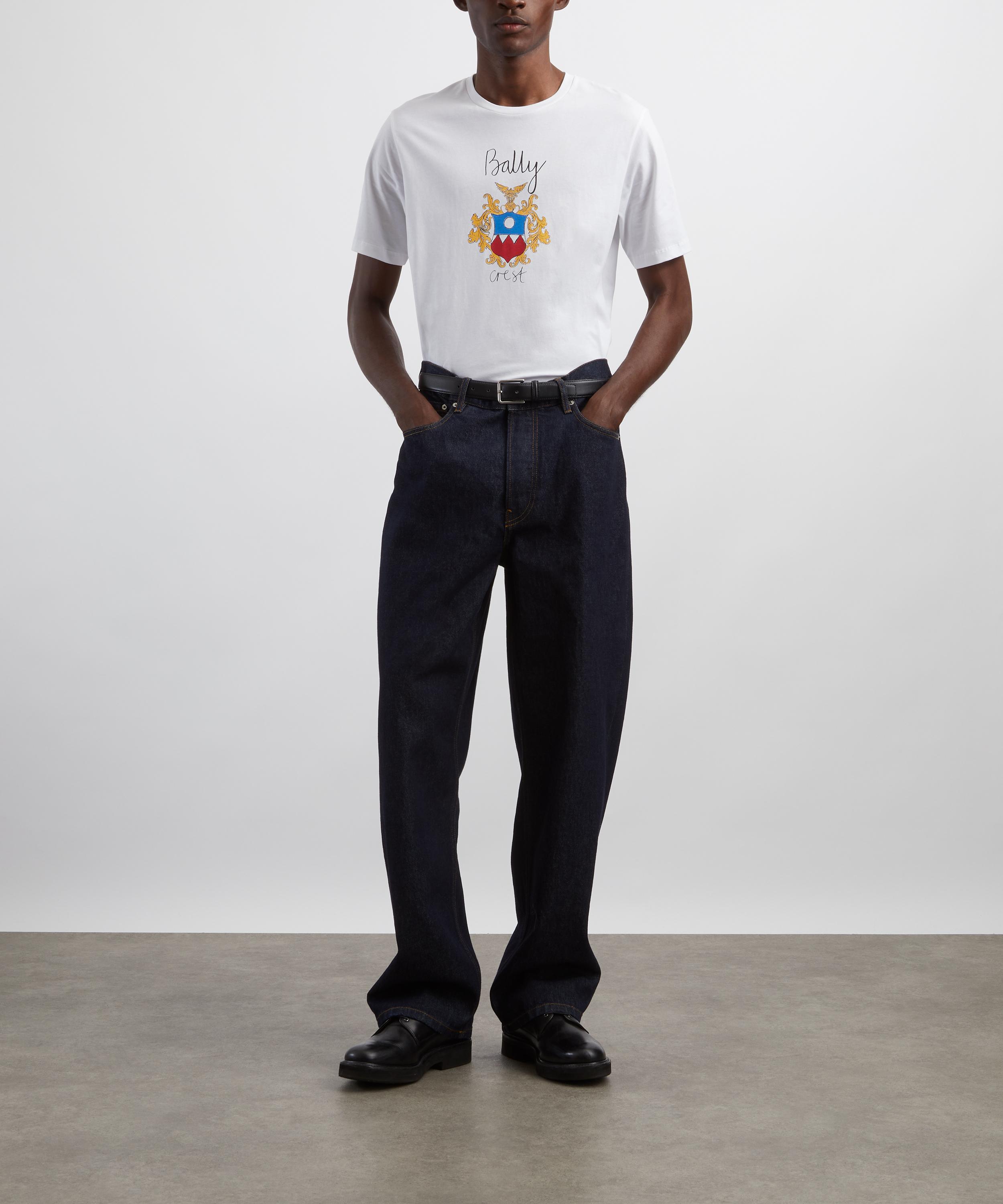 Bally - White Cotton Bally Crest T-Shirt image number 1