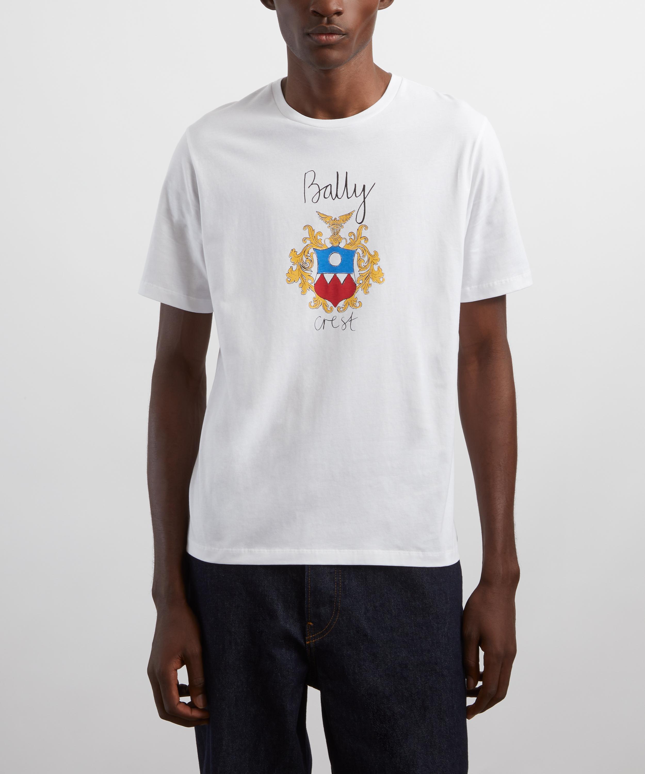Bally - White Cotton Bally Crest T-Shirt image number 2
