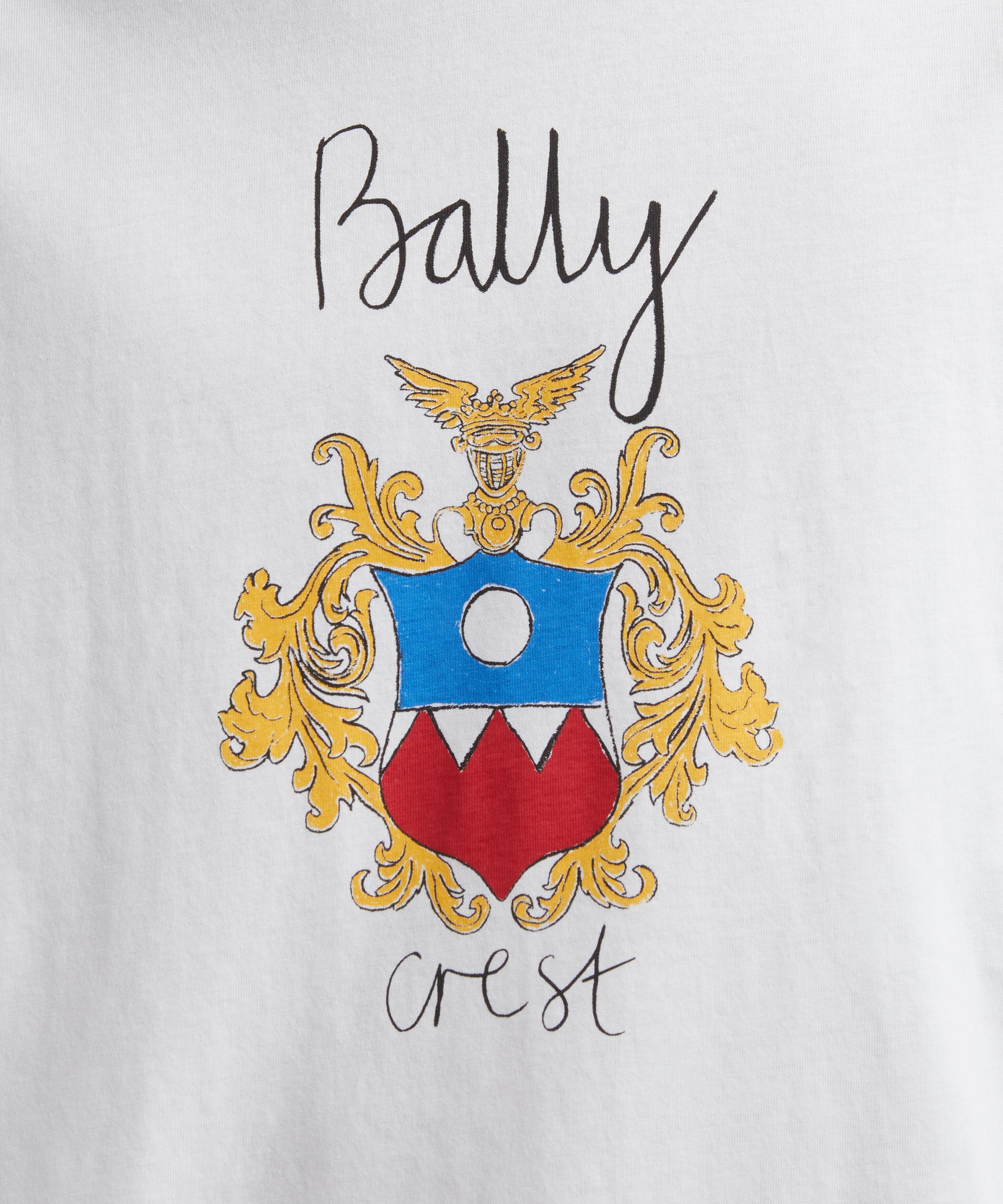 Bally - White Cotton Bally Crest T-Shirt image number 4