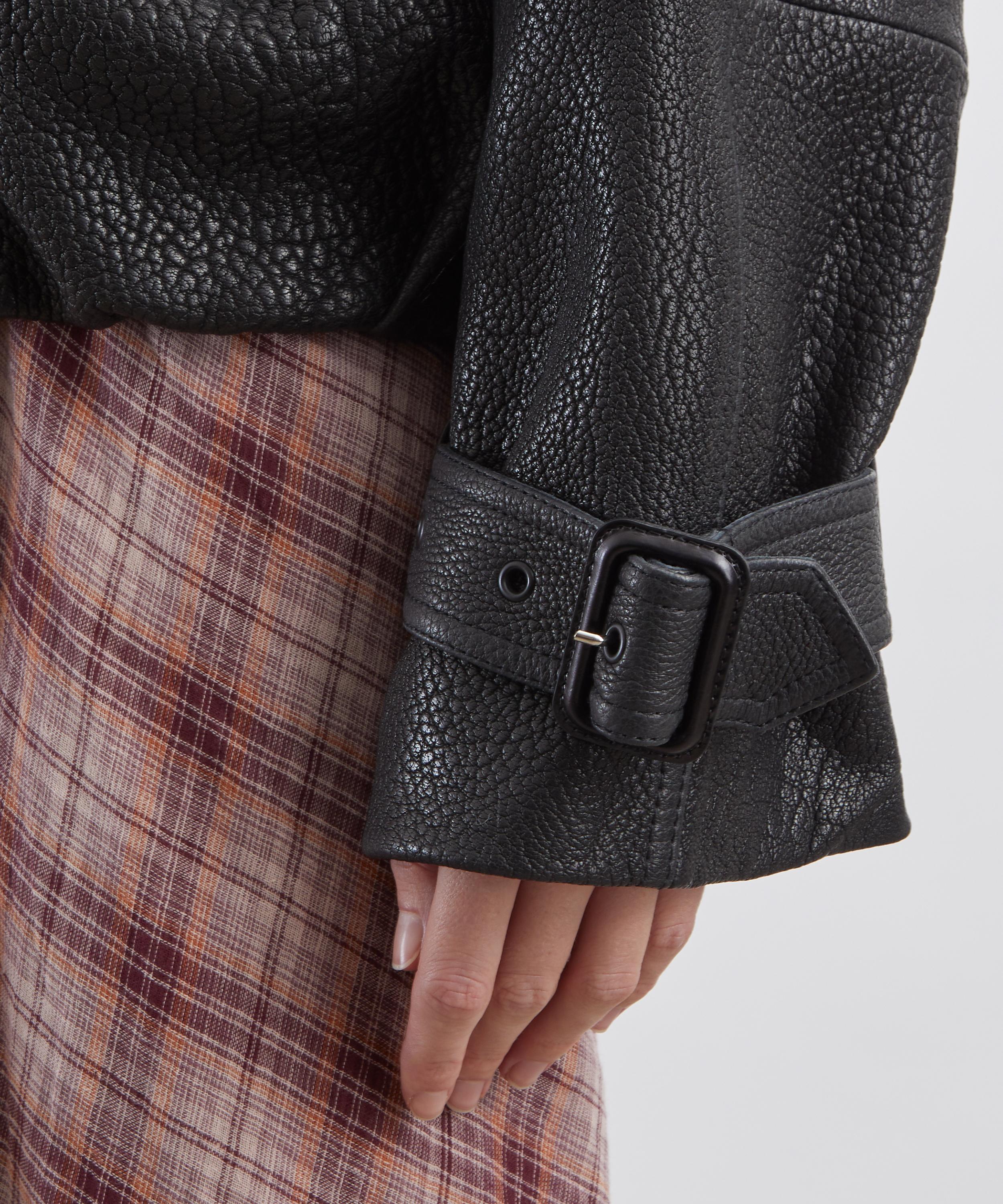 Acne Studios - Leather Trench Jacket image number 4