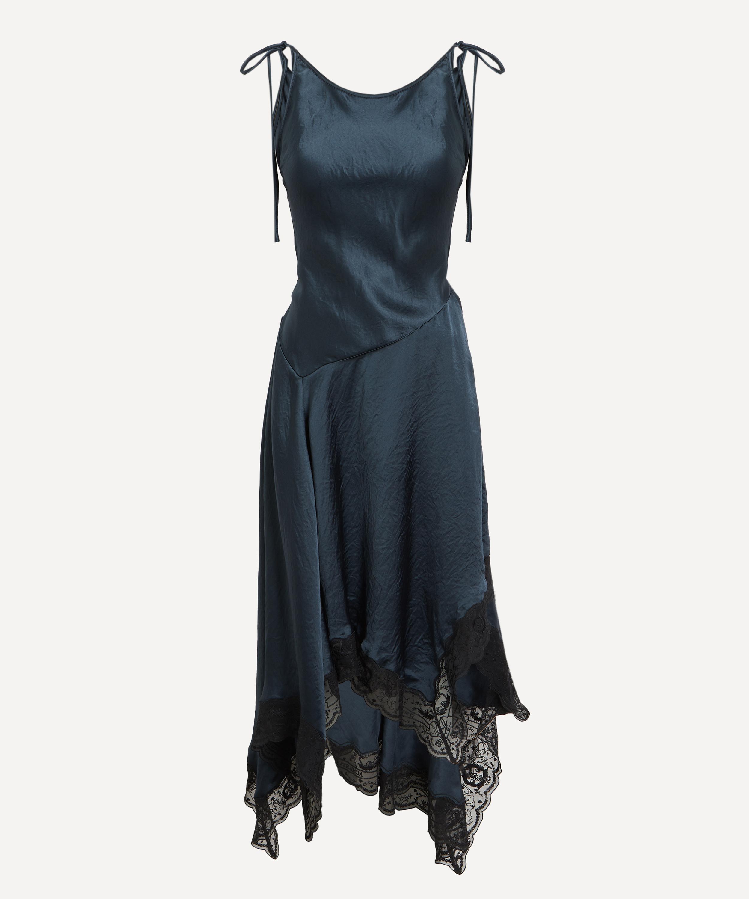 Acne Studios - Petrol Blue Satin Lace Dress