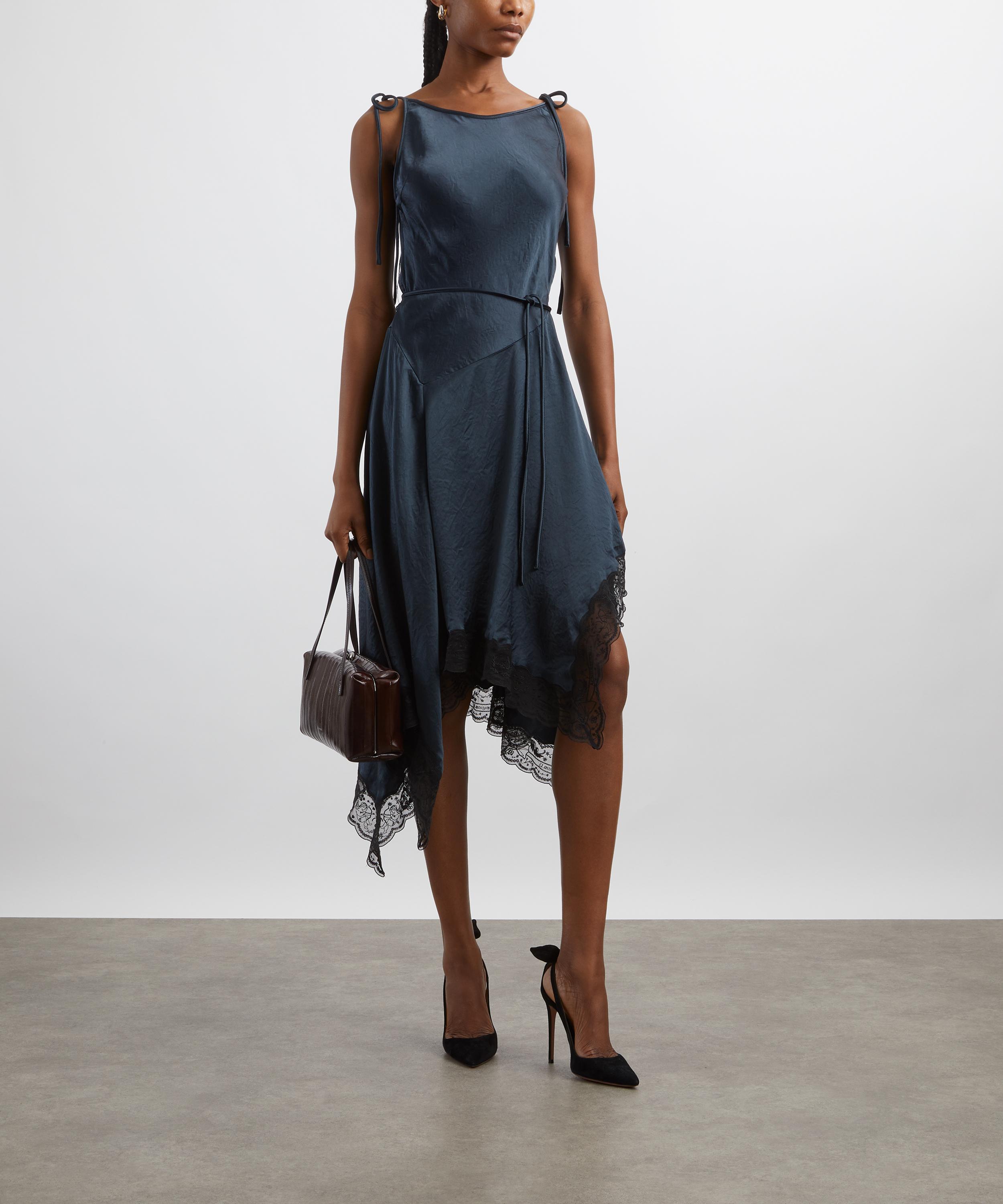 Acne Studios - Petrol Blue Satin Lace Dress image number 1