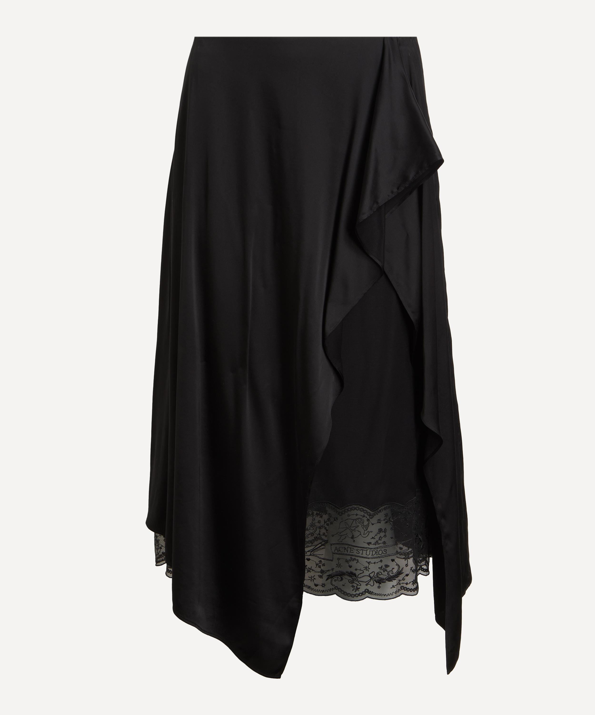 Acne Studios - Black Layered Satin Skirt image number 0