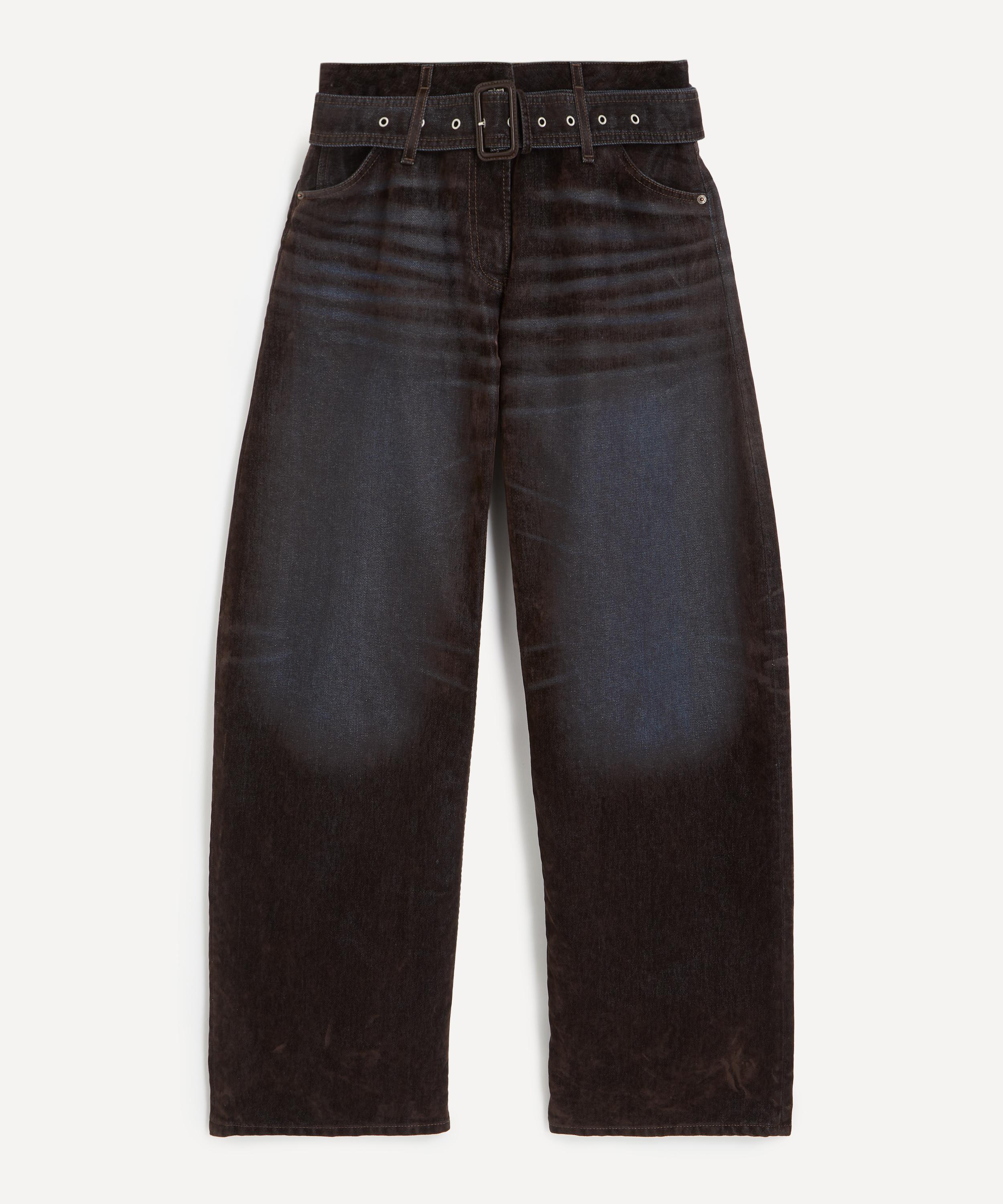 Acne Studios - Brown Blue Belted Relaxed Fit Jeans image number 0