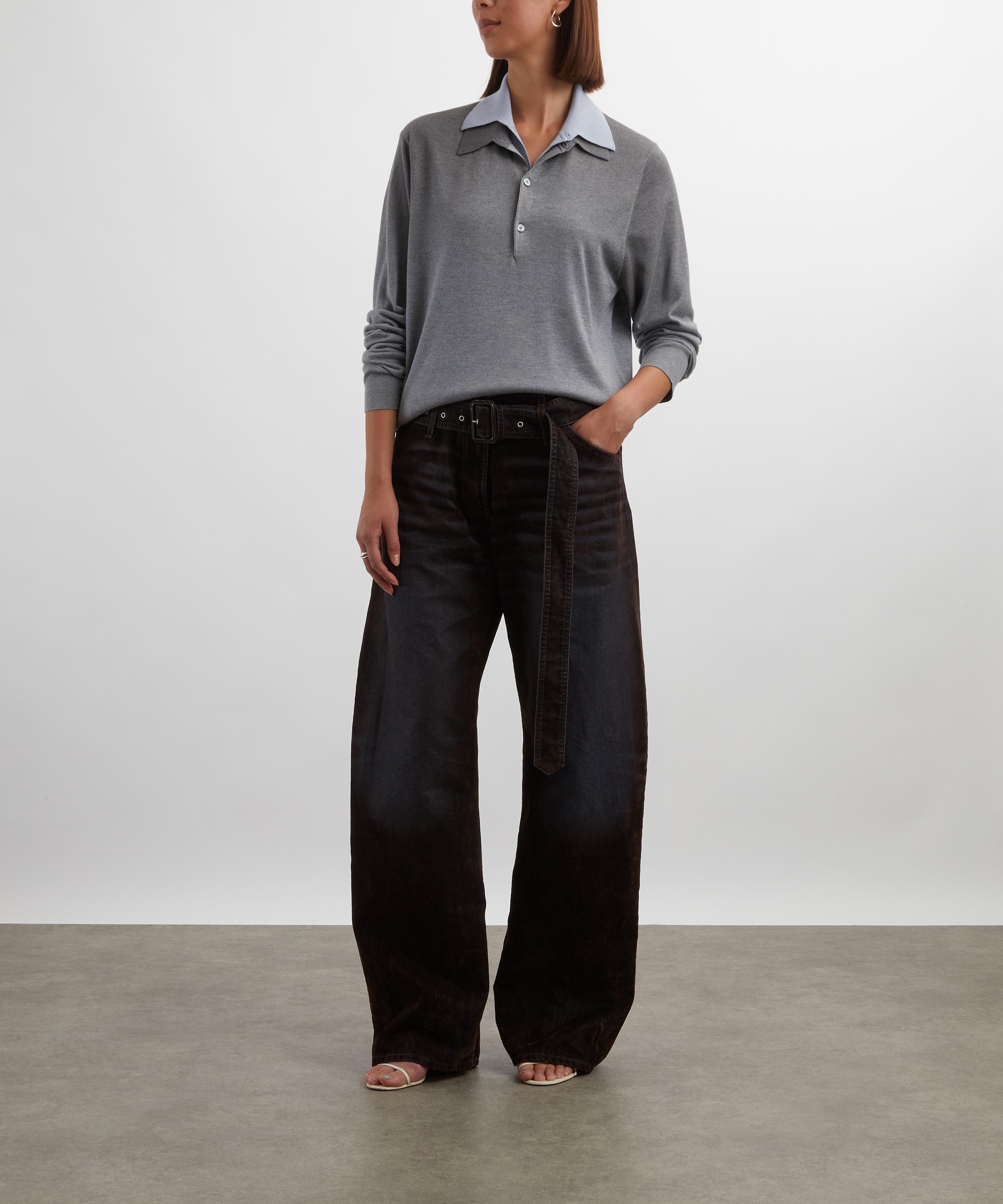 Acne Studios - Brown Blue Belted Relaxed Fit Jeans image number 1