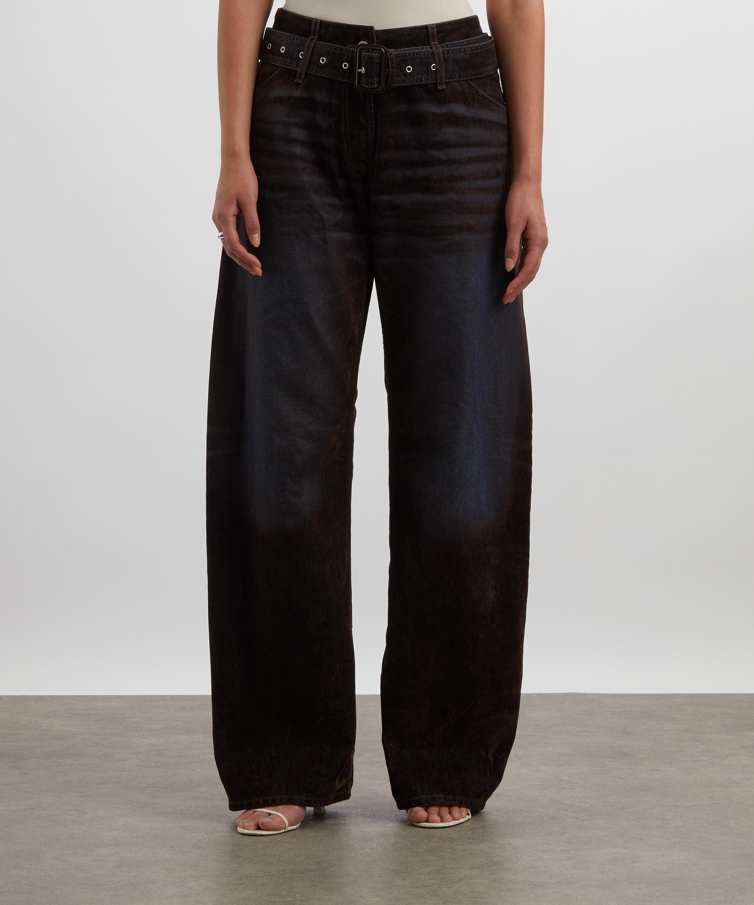 Acne Studios - Brown Blue Belted Relaxed Fit Jeans image number 2