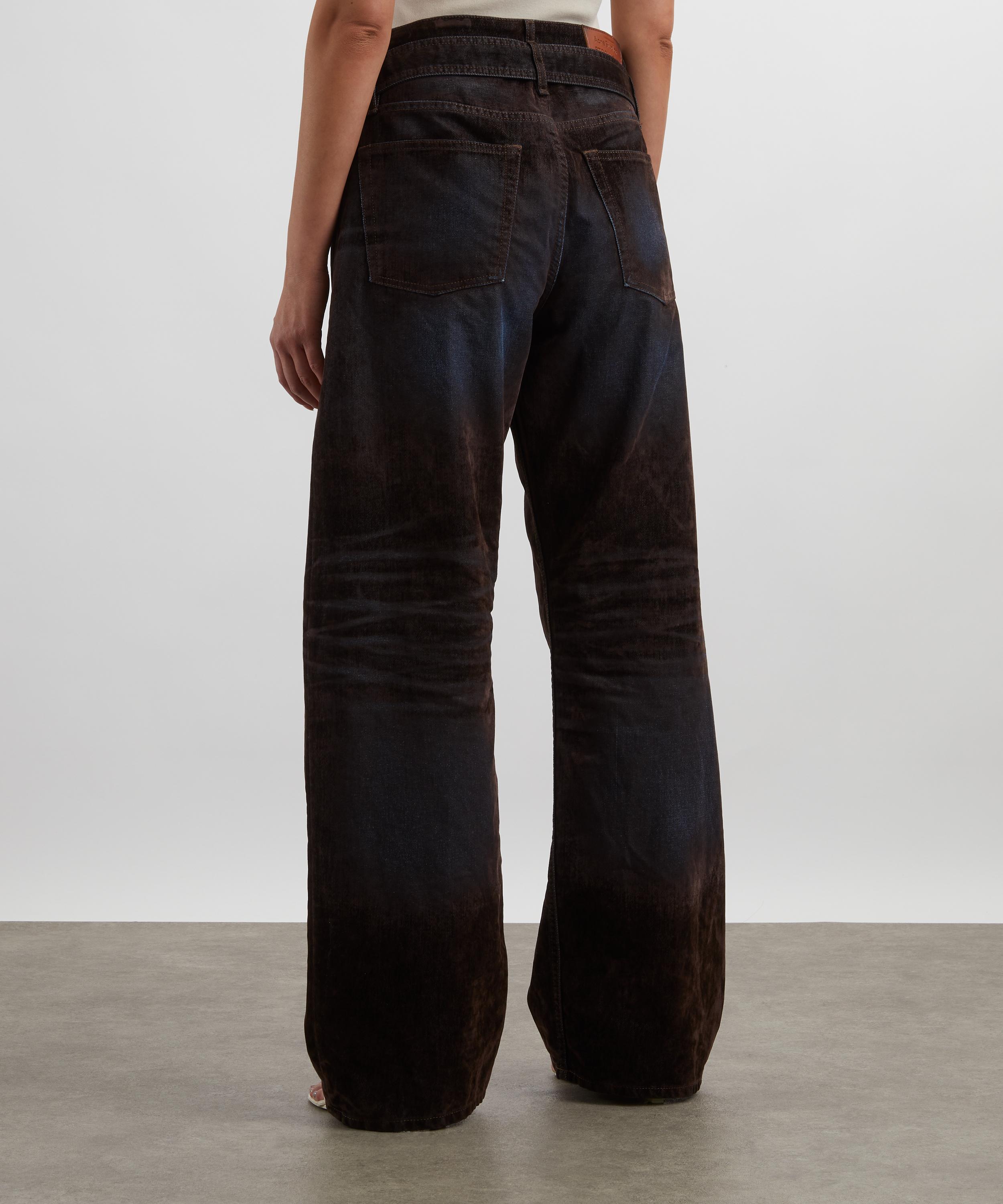 Acne Studios - Brown Blue Belted Relaxed Fit Jeans image number 3
